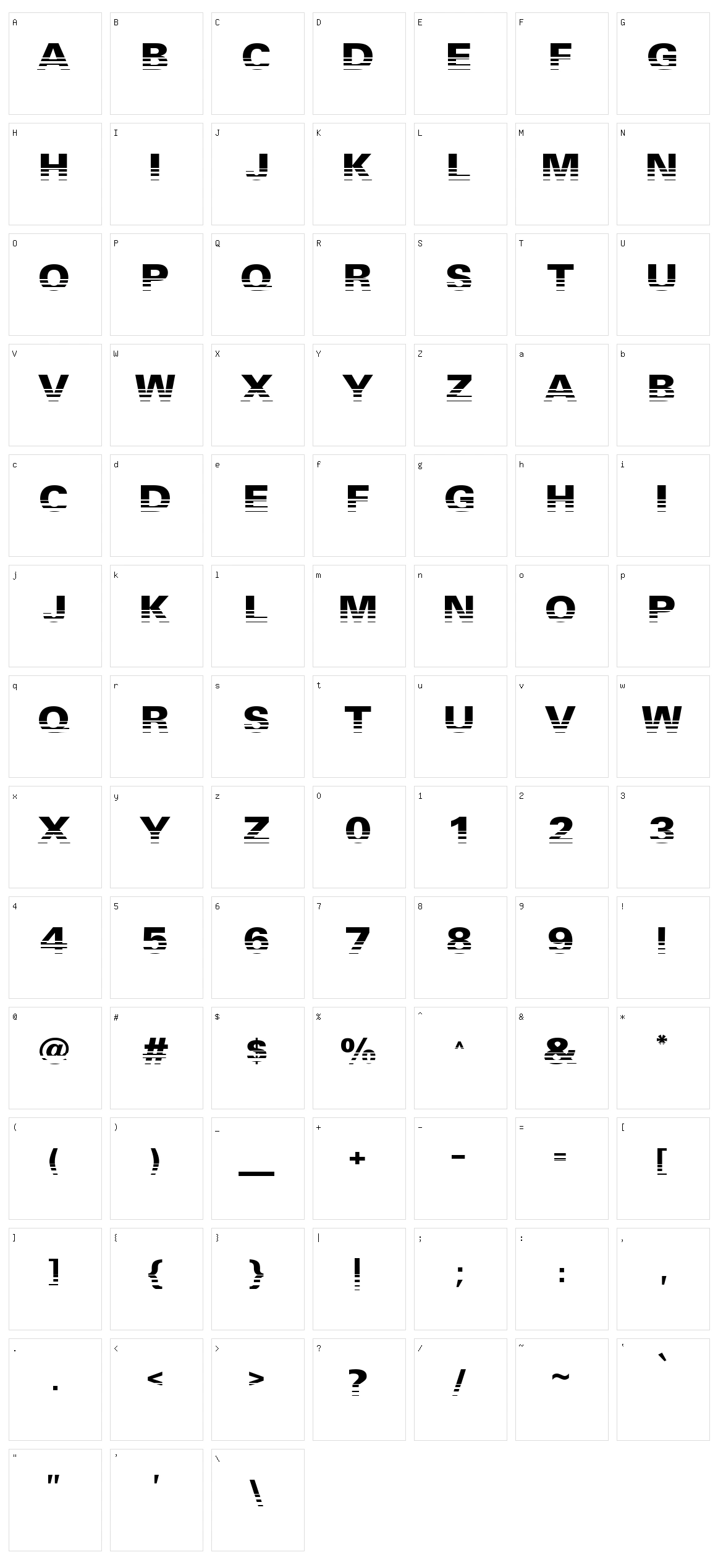 Ventilate Character Set