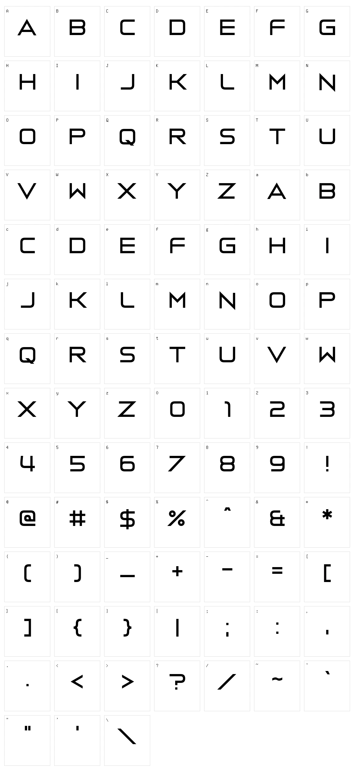 Vermillion 22 Character Set