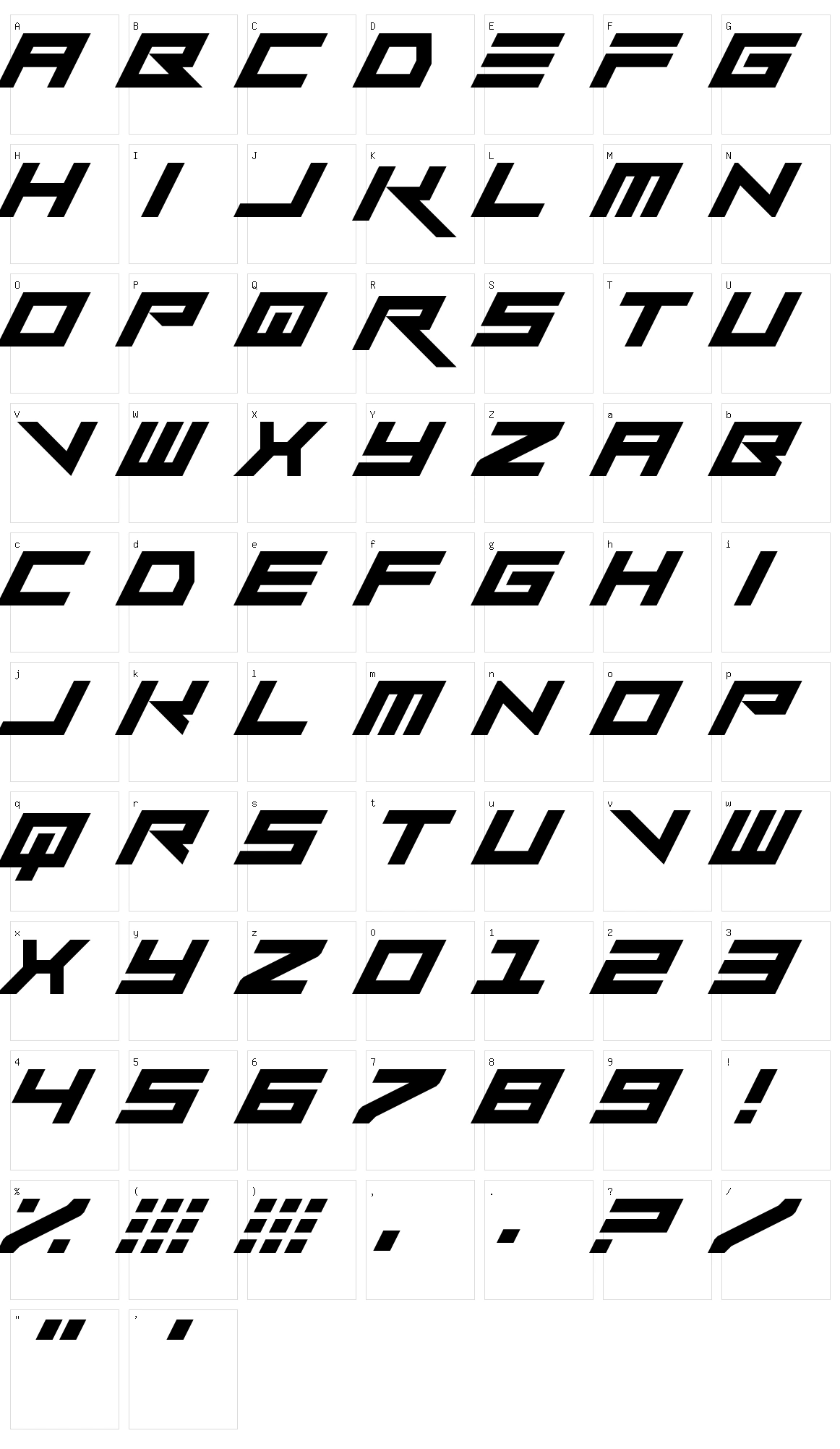 Vermin Vibes Slant Character Set