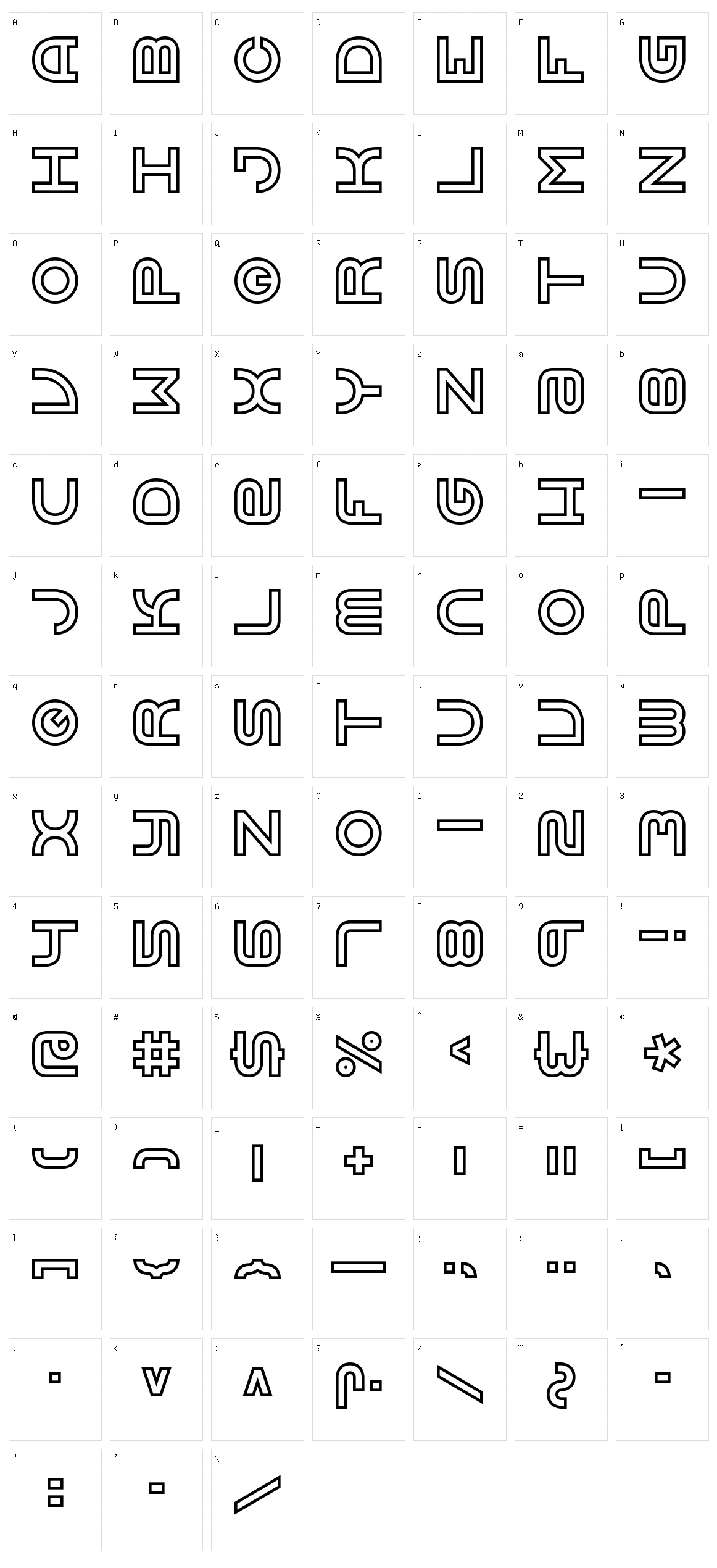 Vertigo Character Set