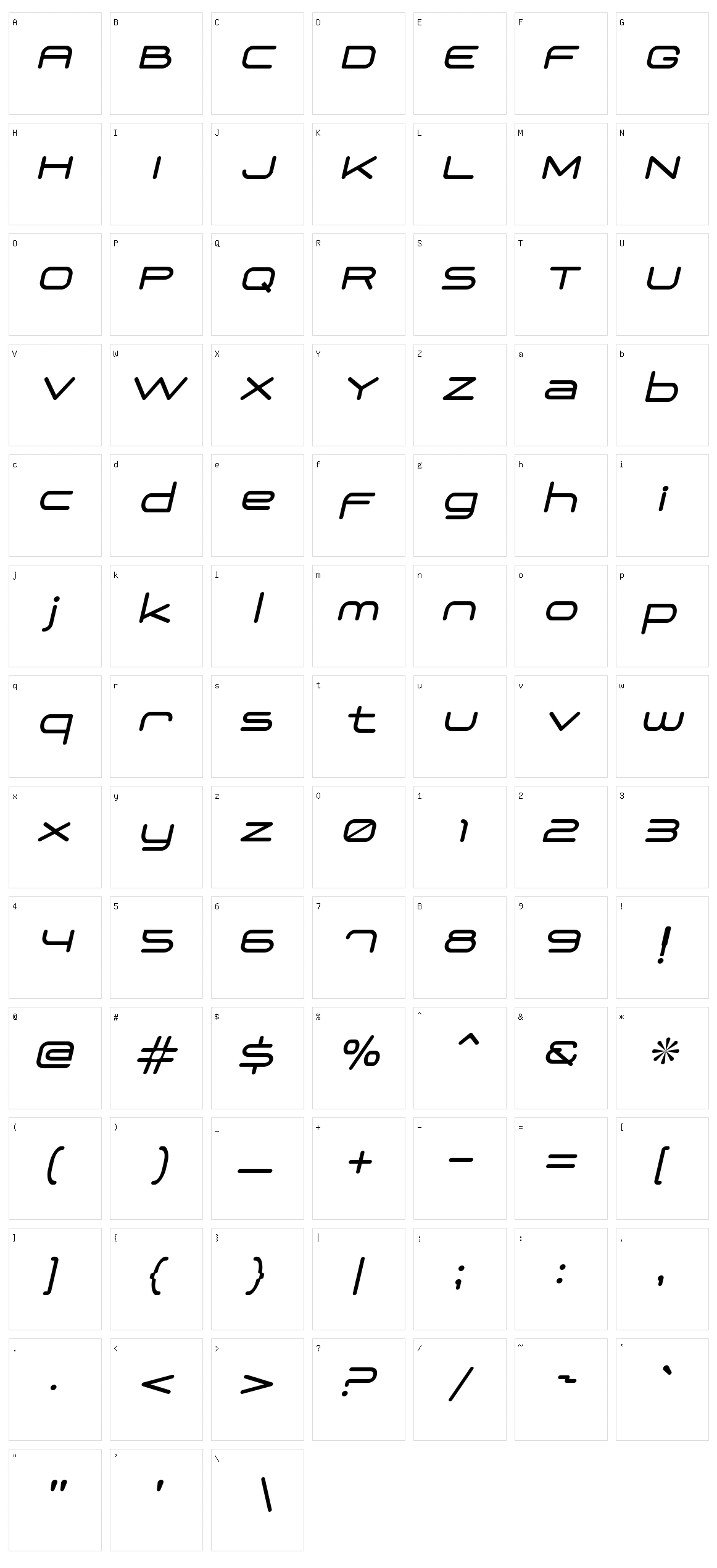 Vezla Character Set