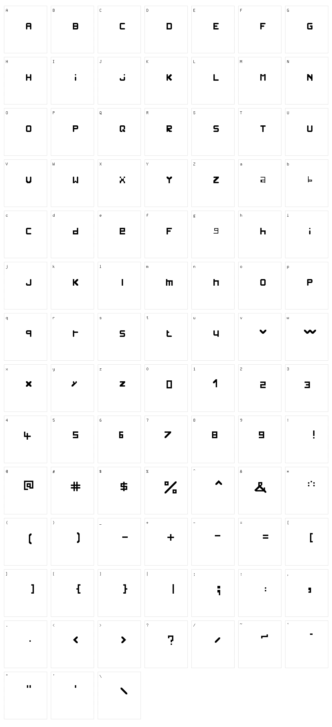 Vinc Character Set