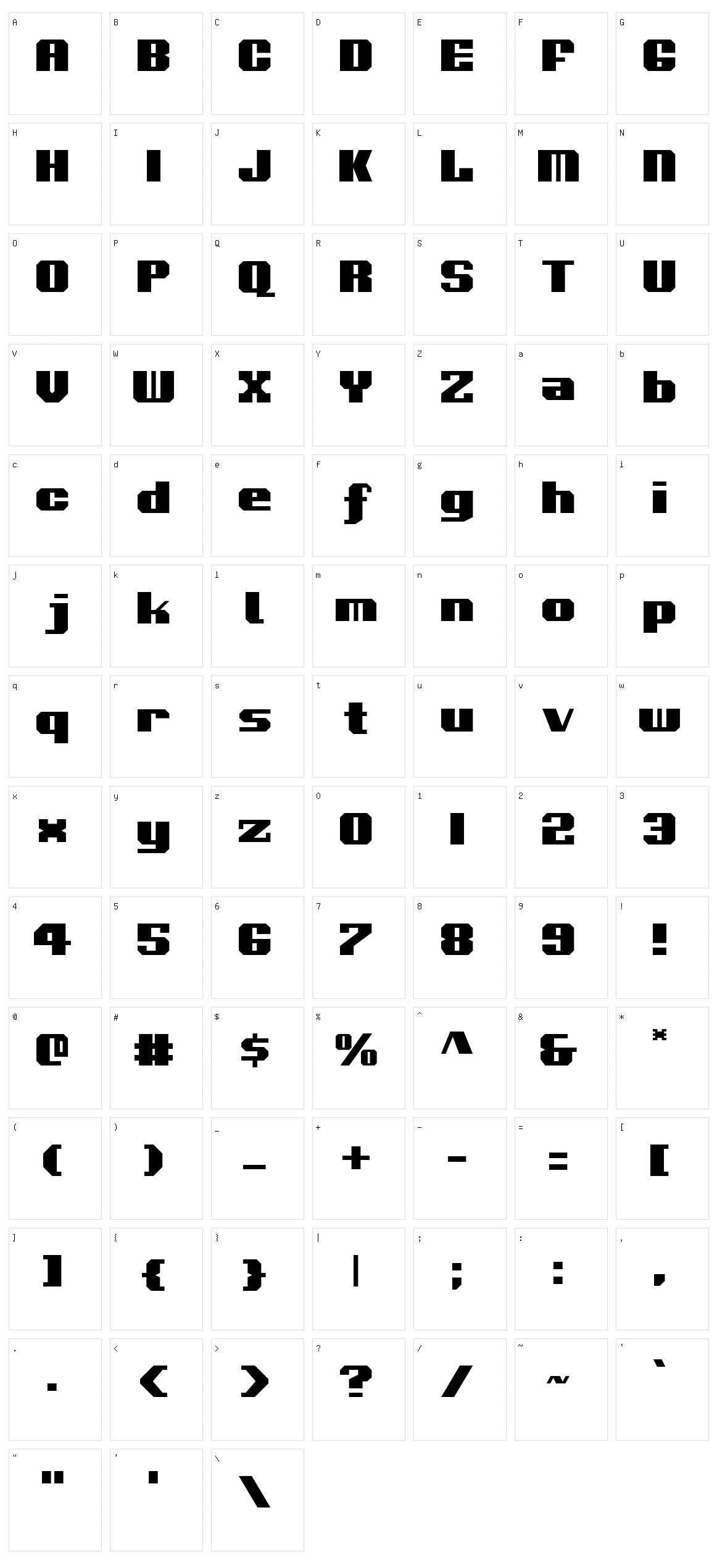 Voortrekker Character Set