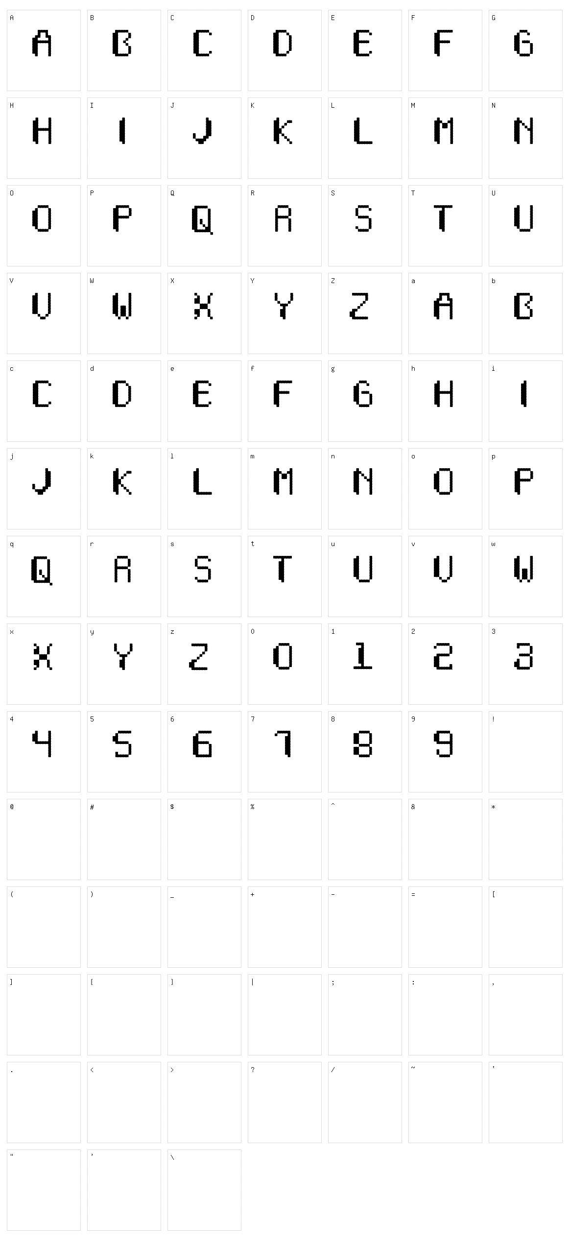 Wapikselo Character Set