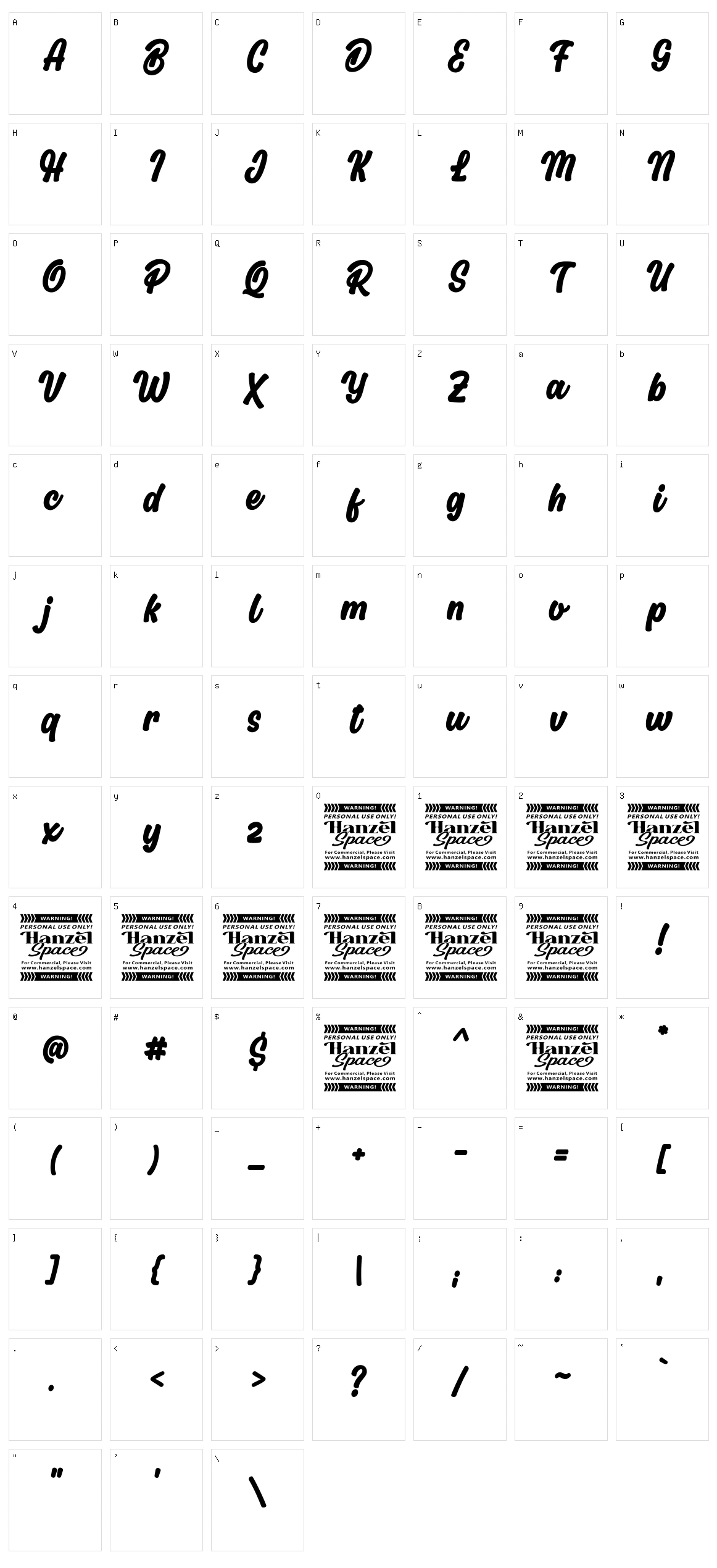 Flicker Character Set