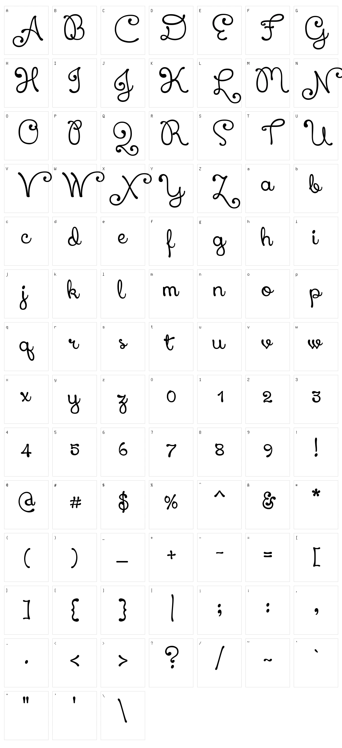 Xiomara Character Set