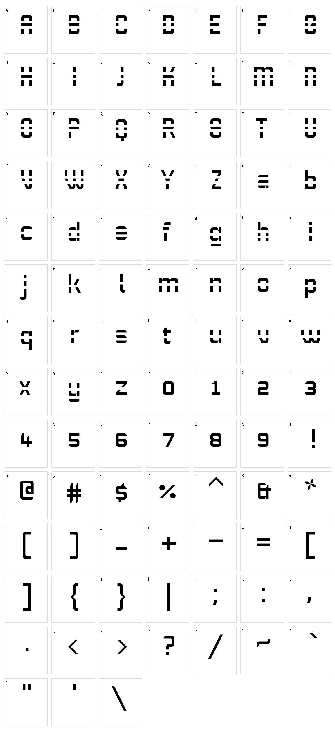 White Lines Character Set