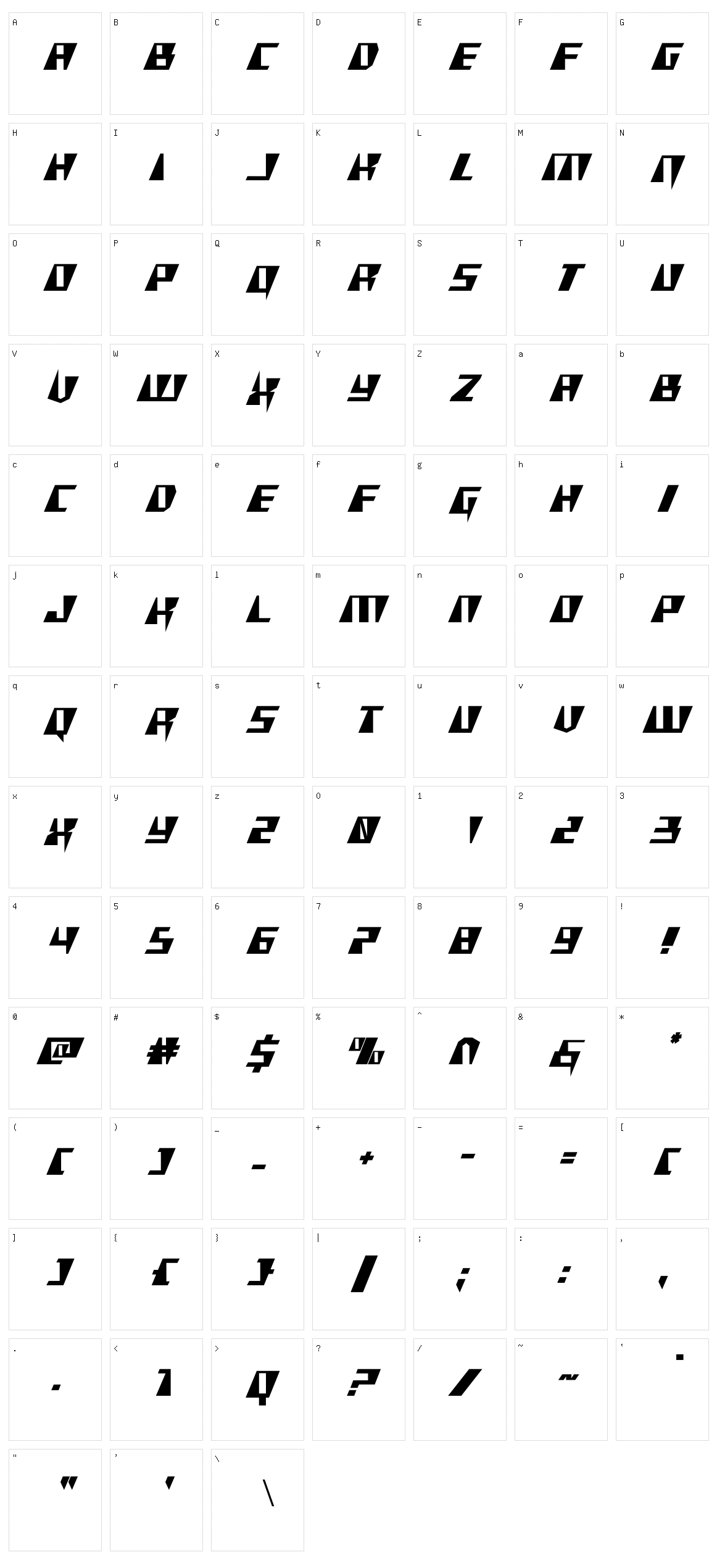 X-Racer Character Set