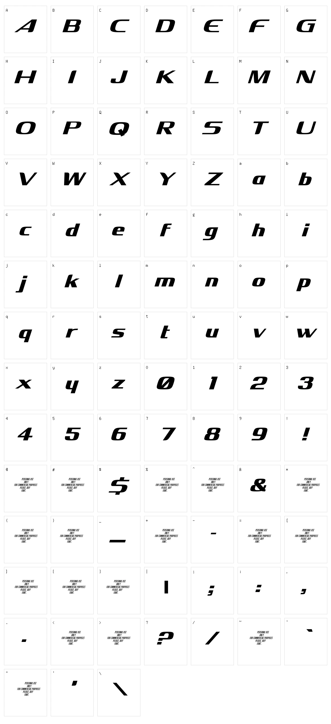 Xbka Character Set