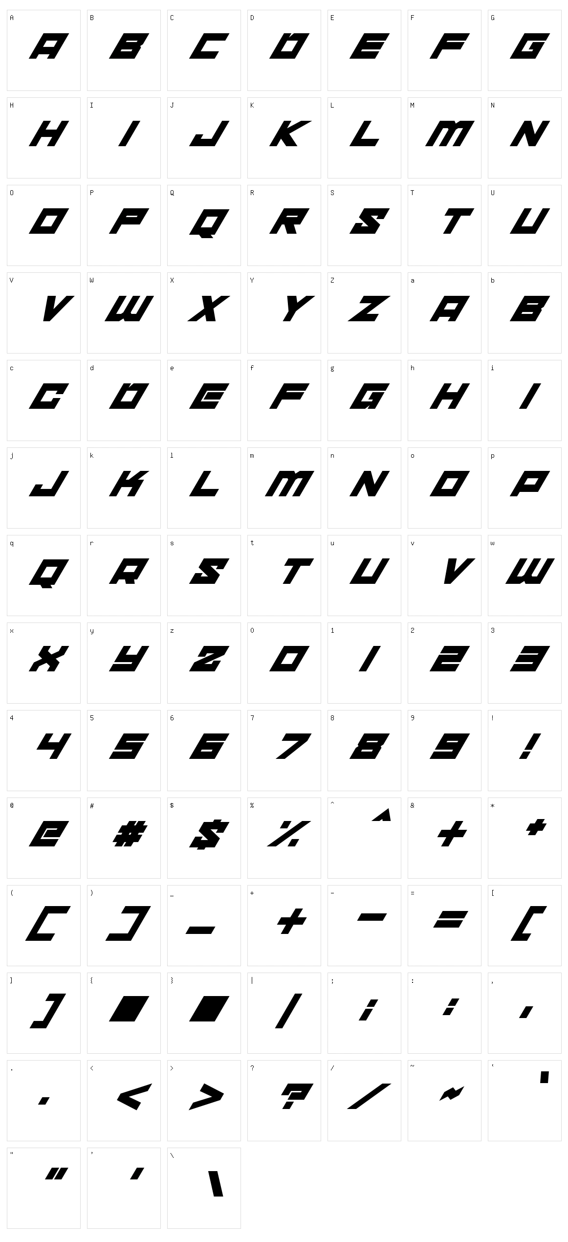 Xenosphere Character Set