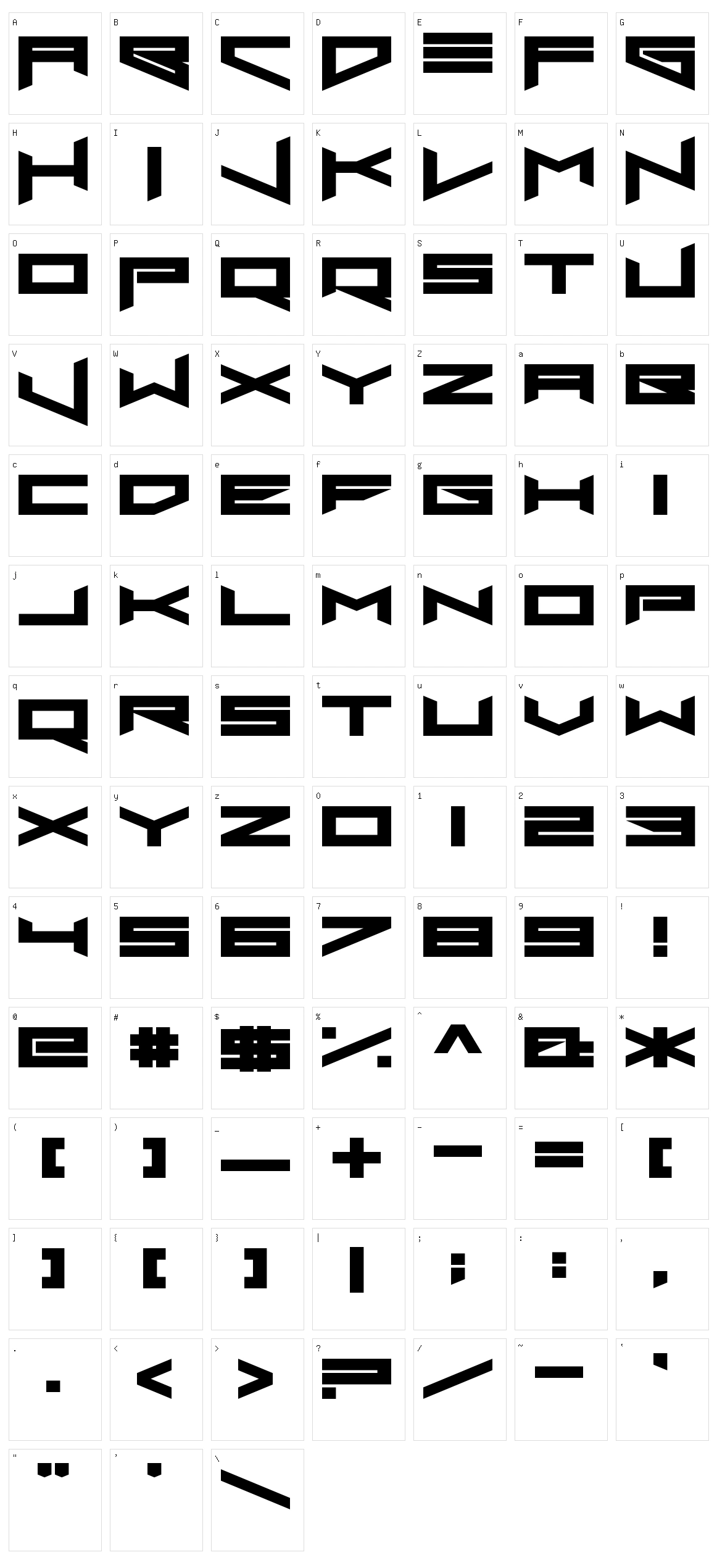 Xero's Proof Character Set