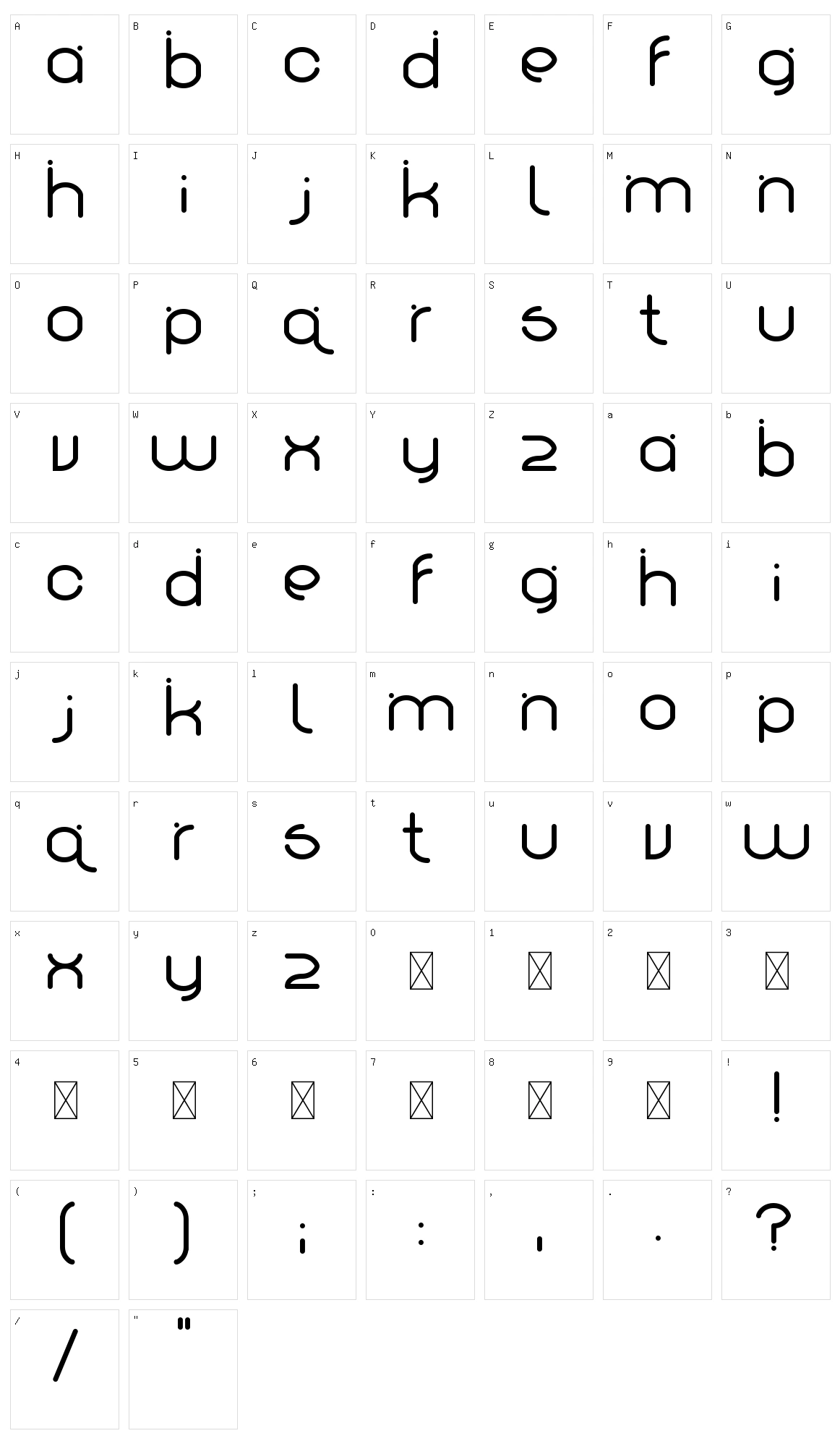 Xotzky Character Set