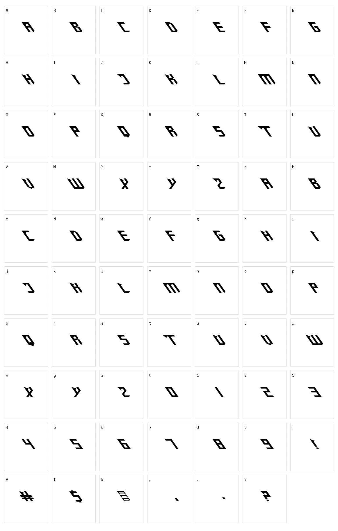 Zany Sharp Character Set