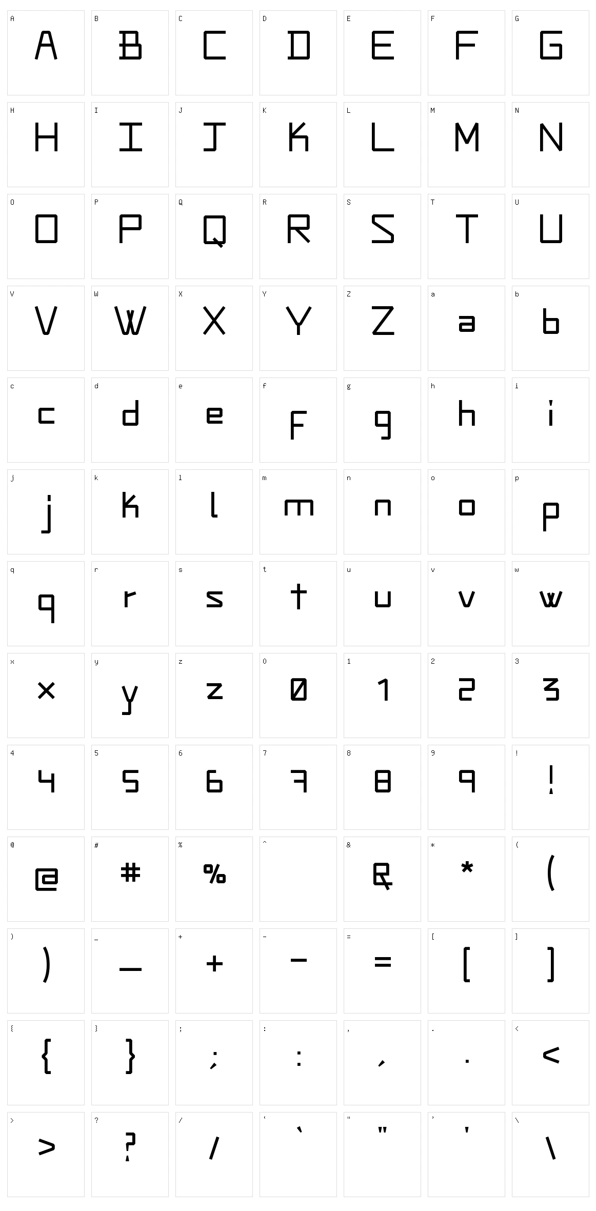 Zeoruz Character Set