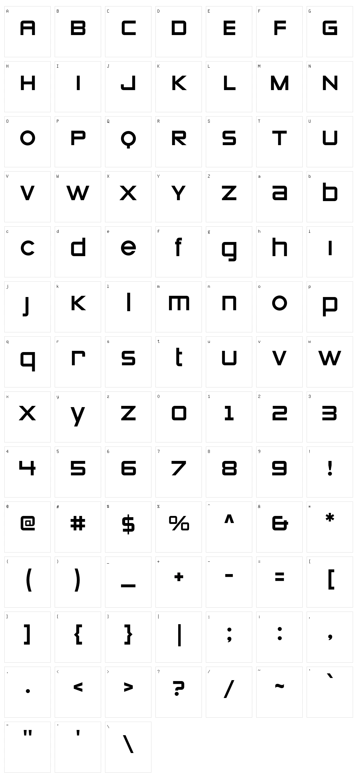 Zeroes Character Set