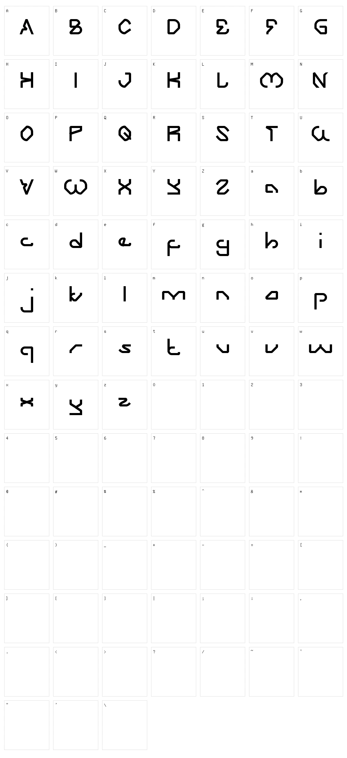 Zooming Track Character Set