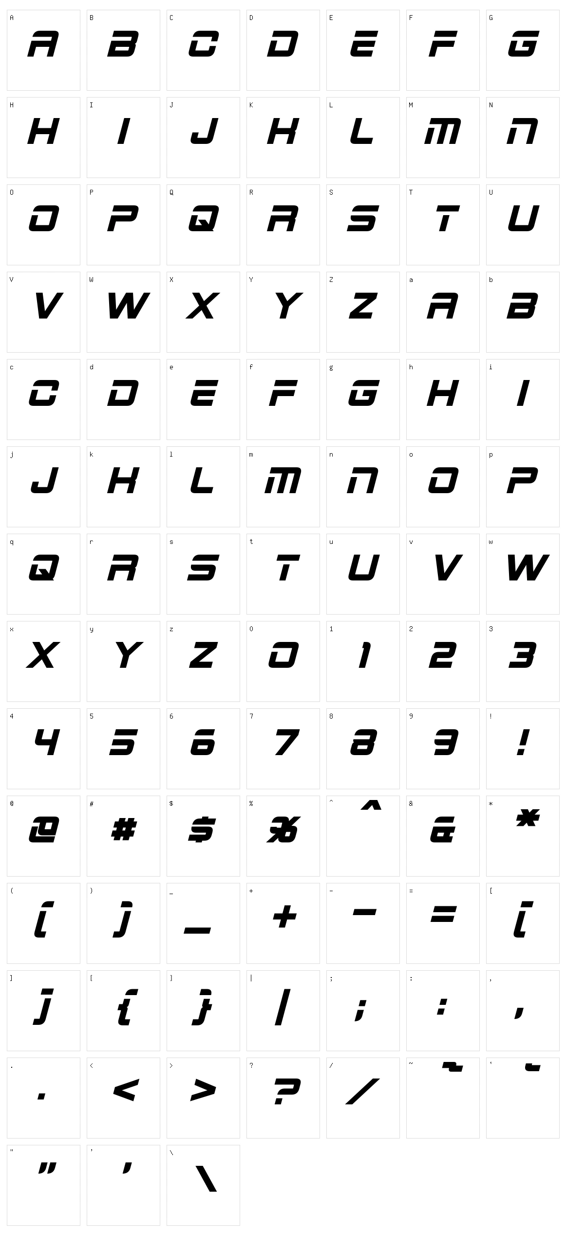 2015 Cruiser Character Set