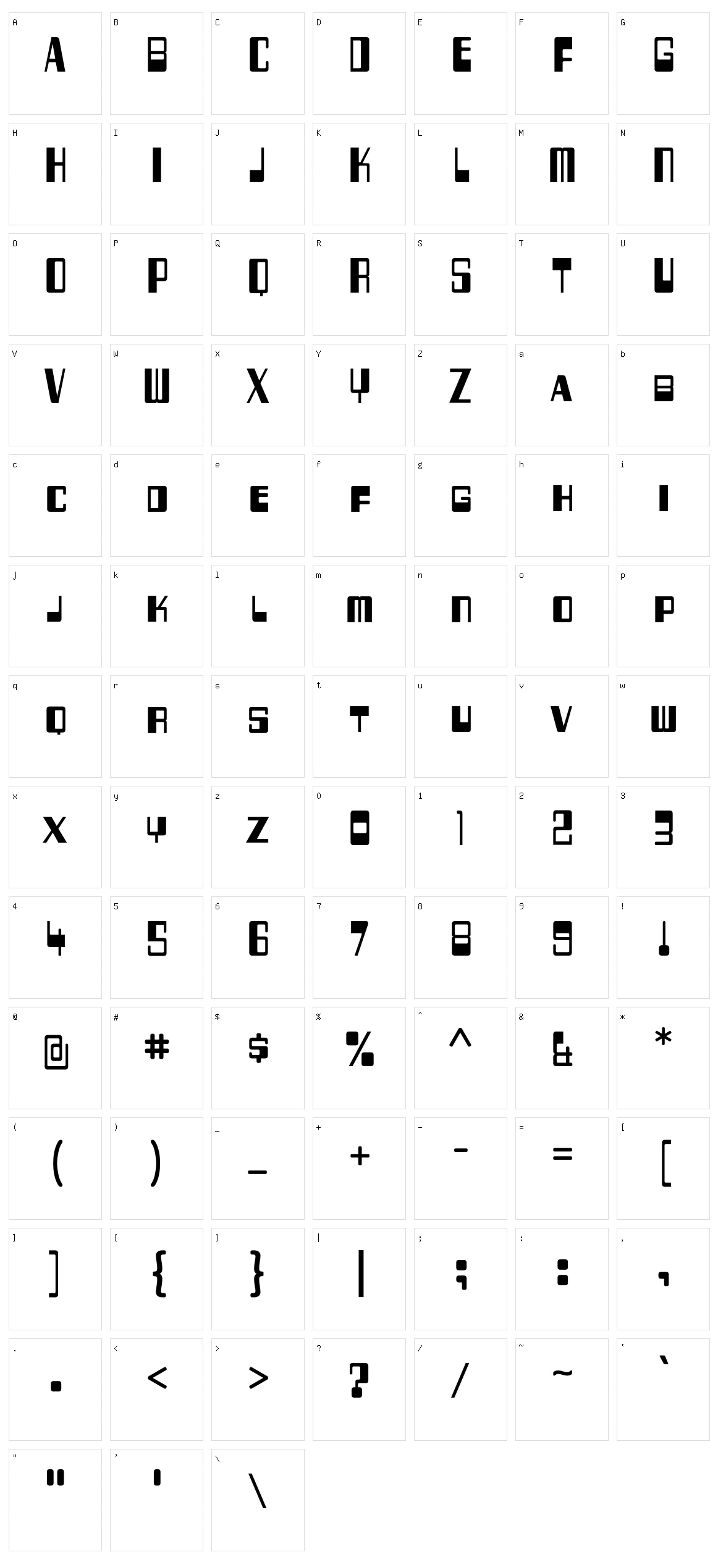 256 Bytes Character Set