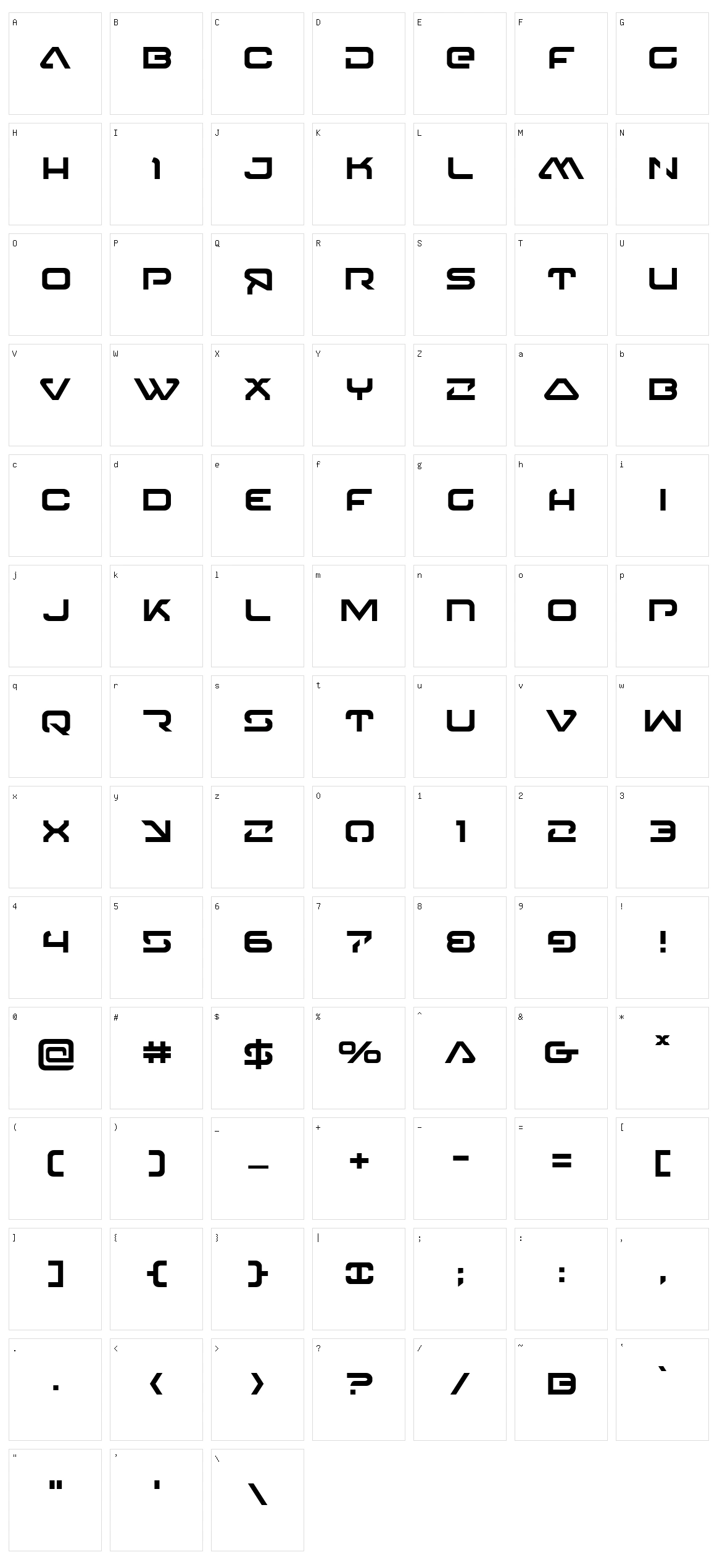 4114 Blaster Character Set