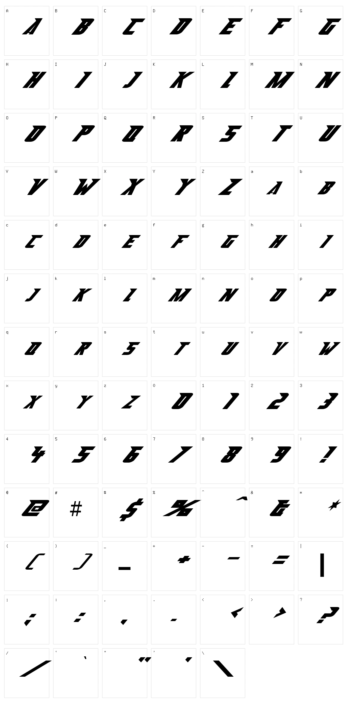 Abberancy Character Set