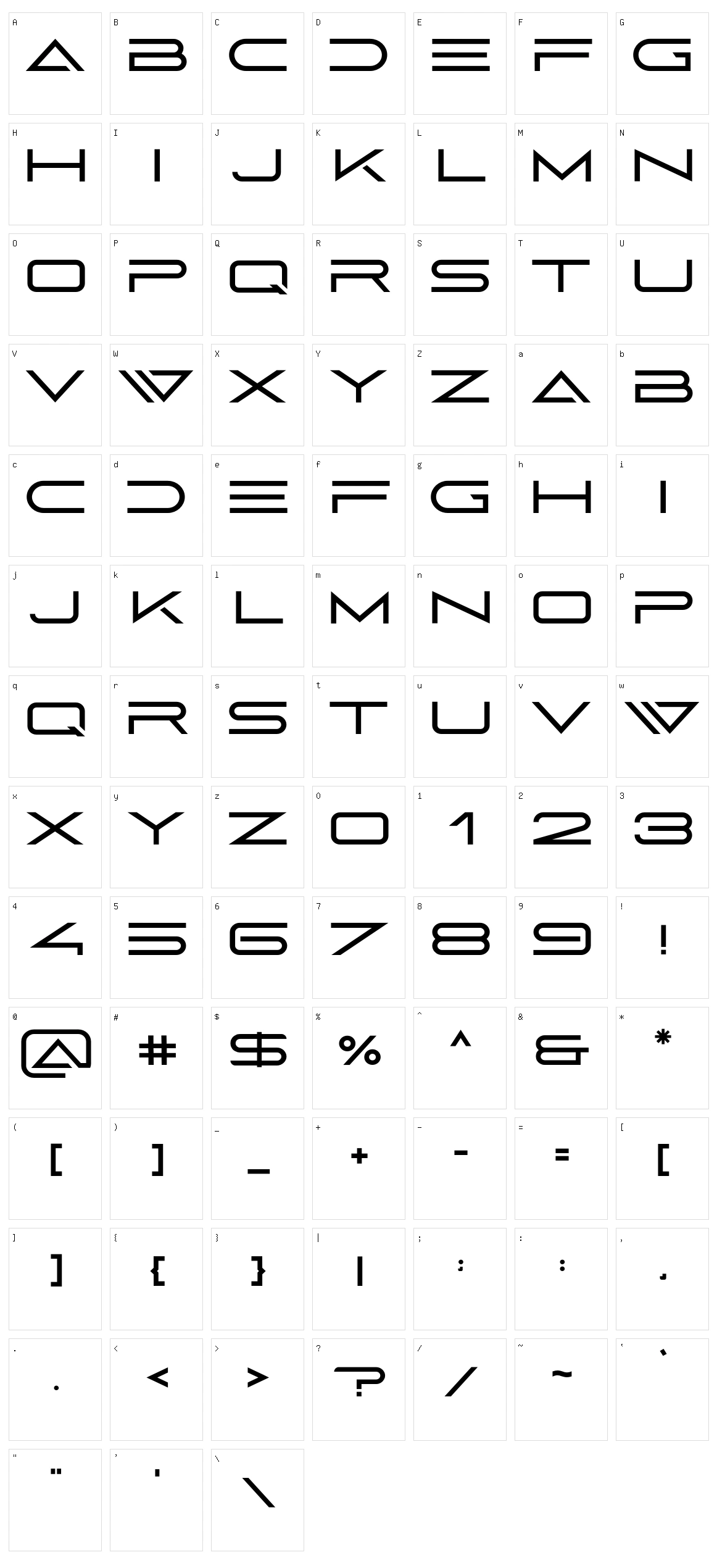 Abnes Character Set