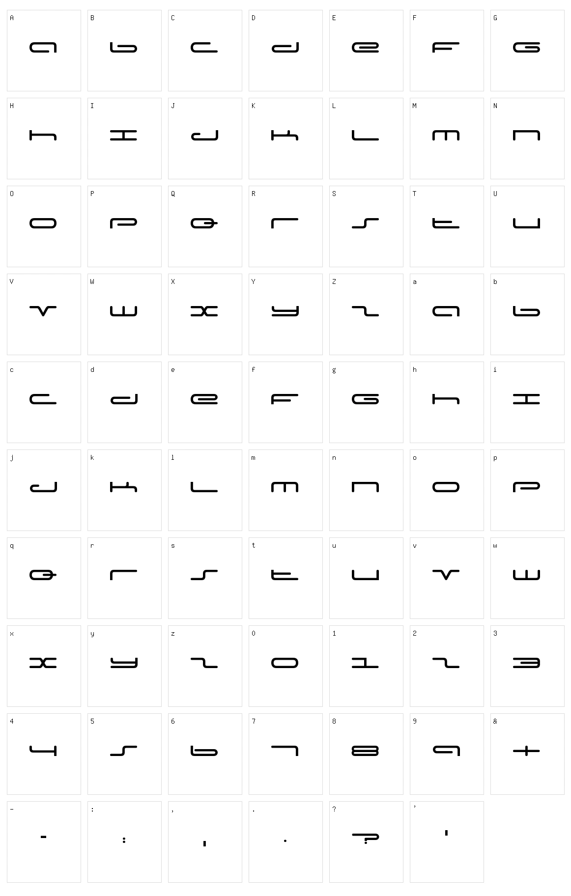Adam's Font Character Set