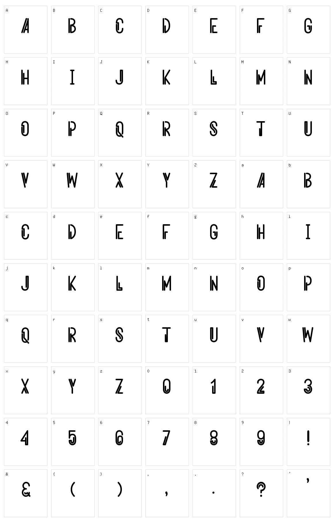 Aerocentrix Character Set