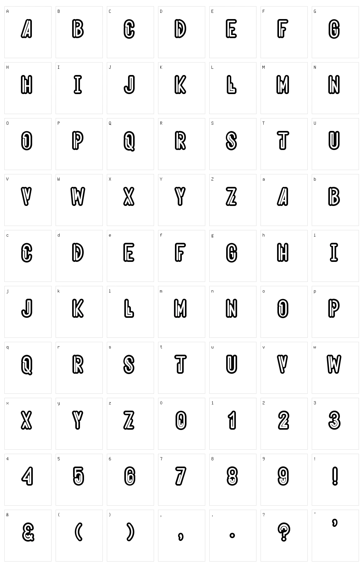 Aeroshodic Character Set