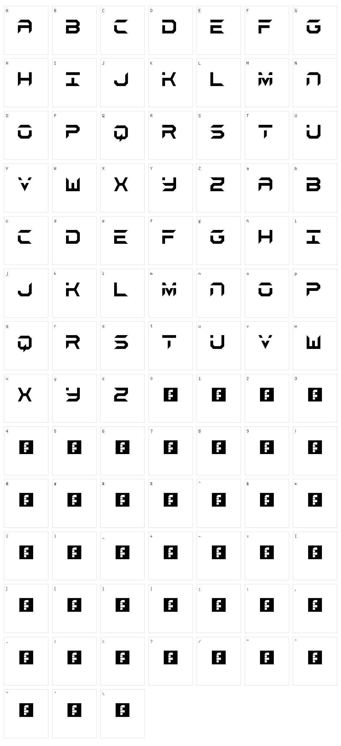 Aerospace Character Set