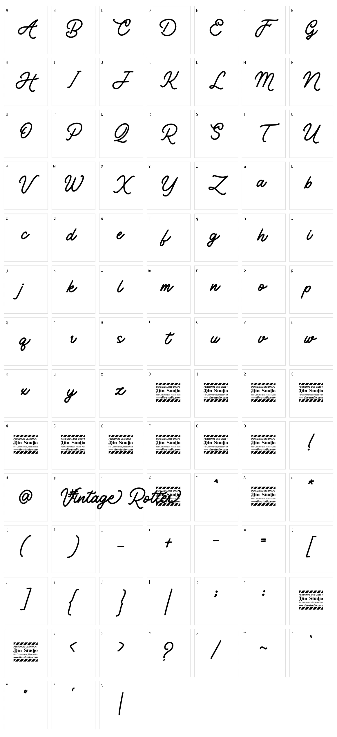 Vintage Rotter Character Set