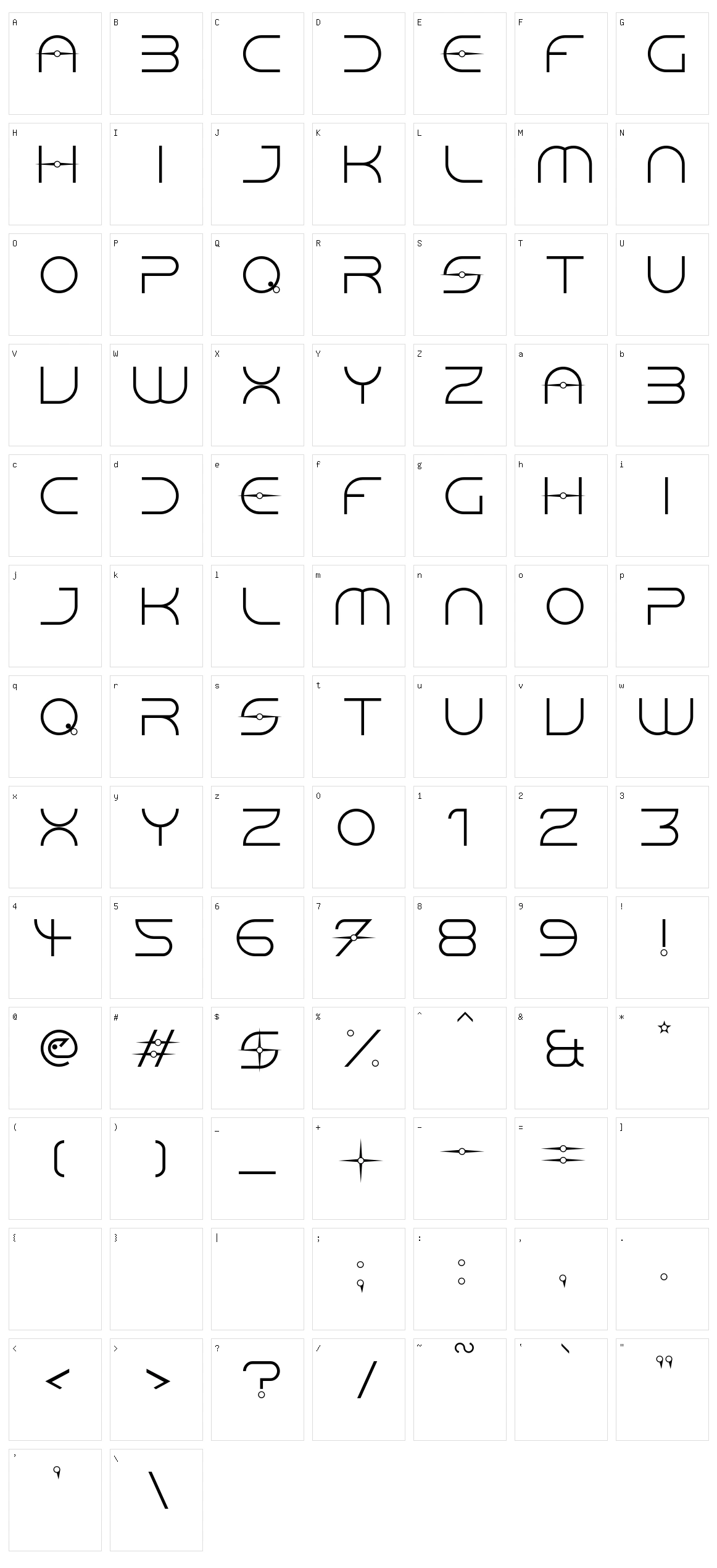 AG 10,191 Character Set