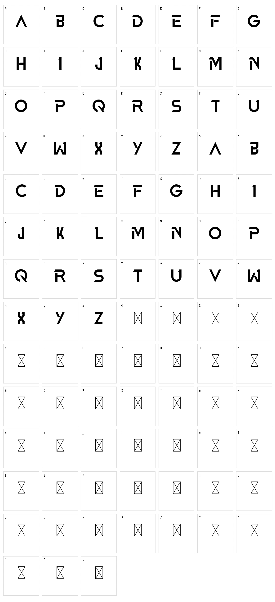 Agrozza Character Set