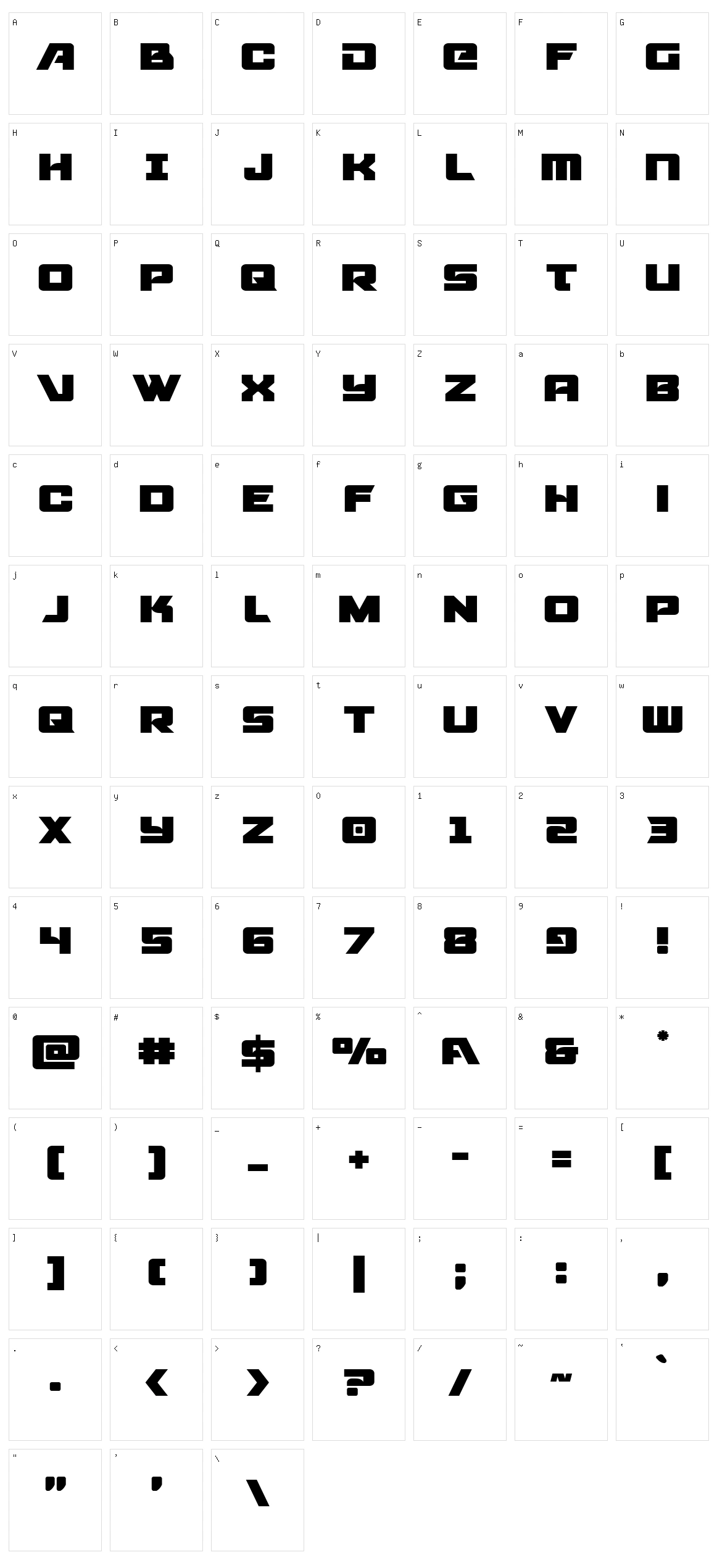 Aircruiser Character Set