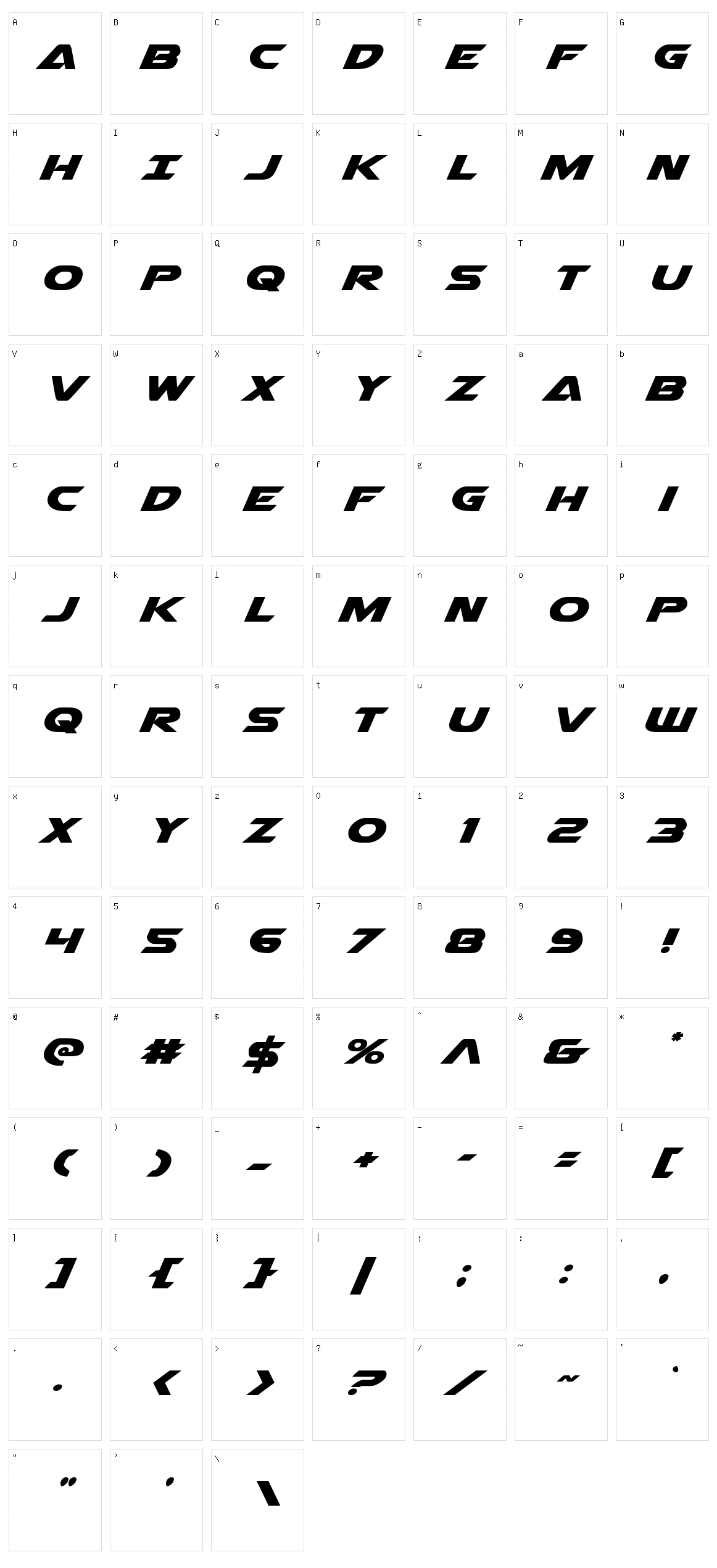 Airstrike Character Set