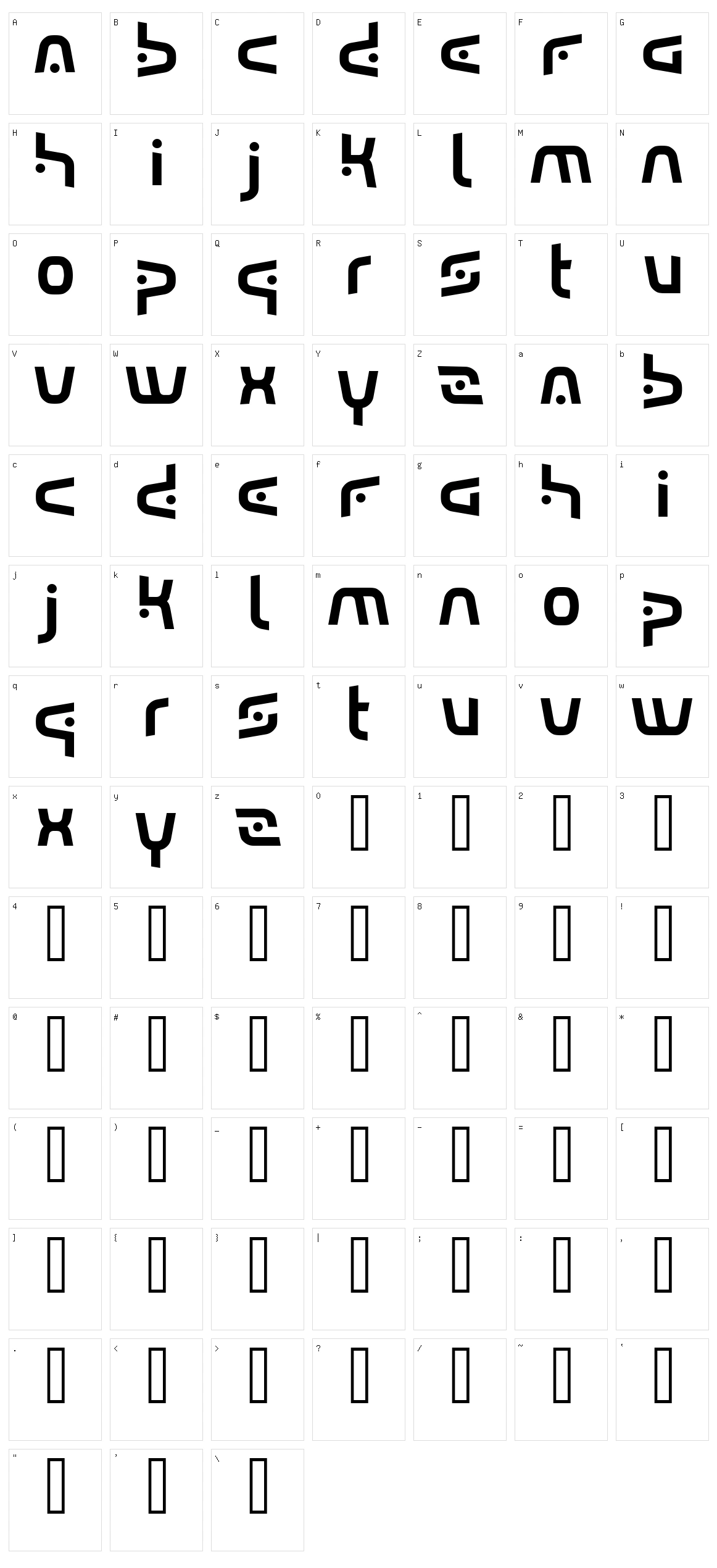 Airswing Headline Character Set