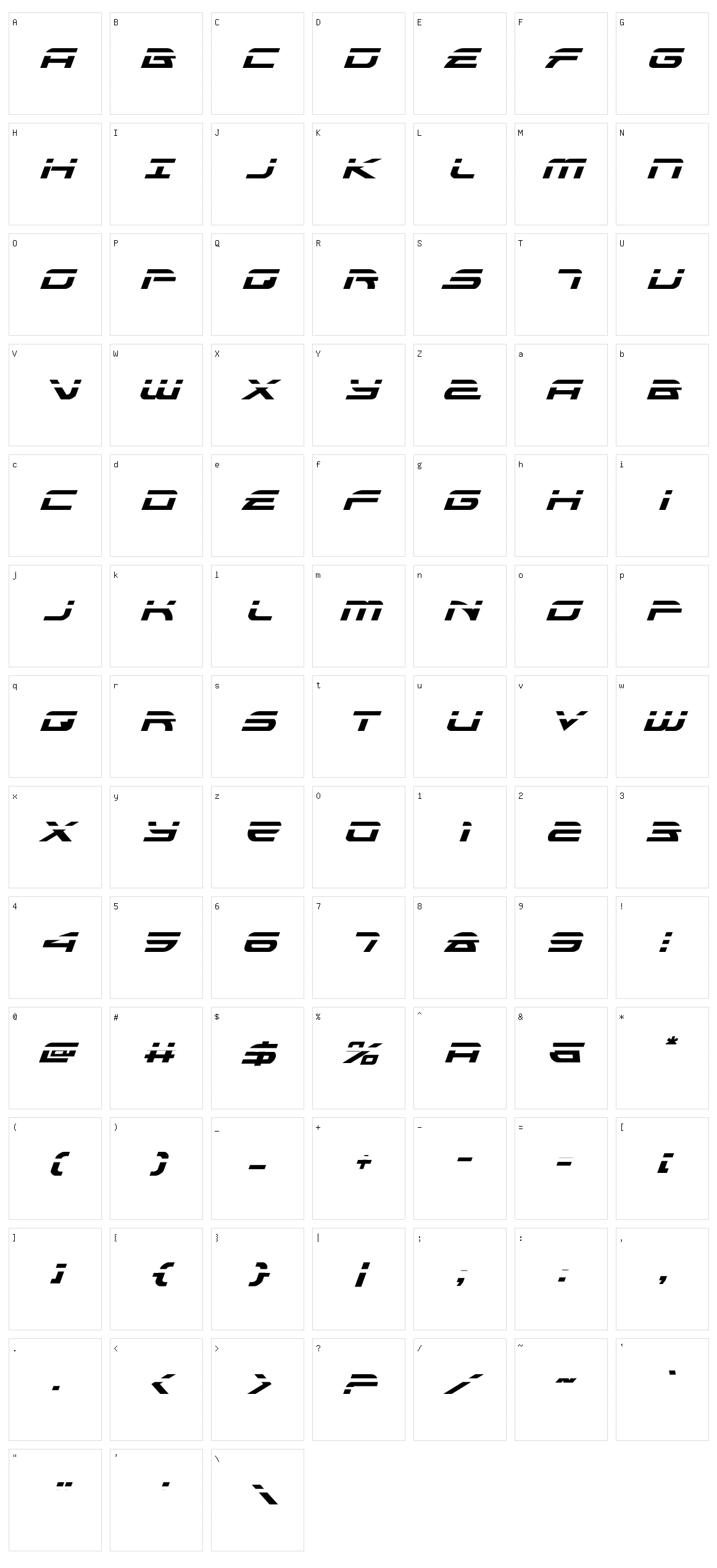 Alexis Character Set