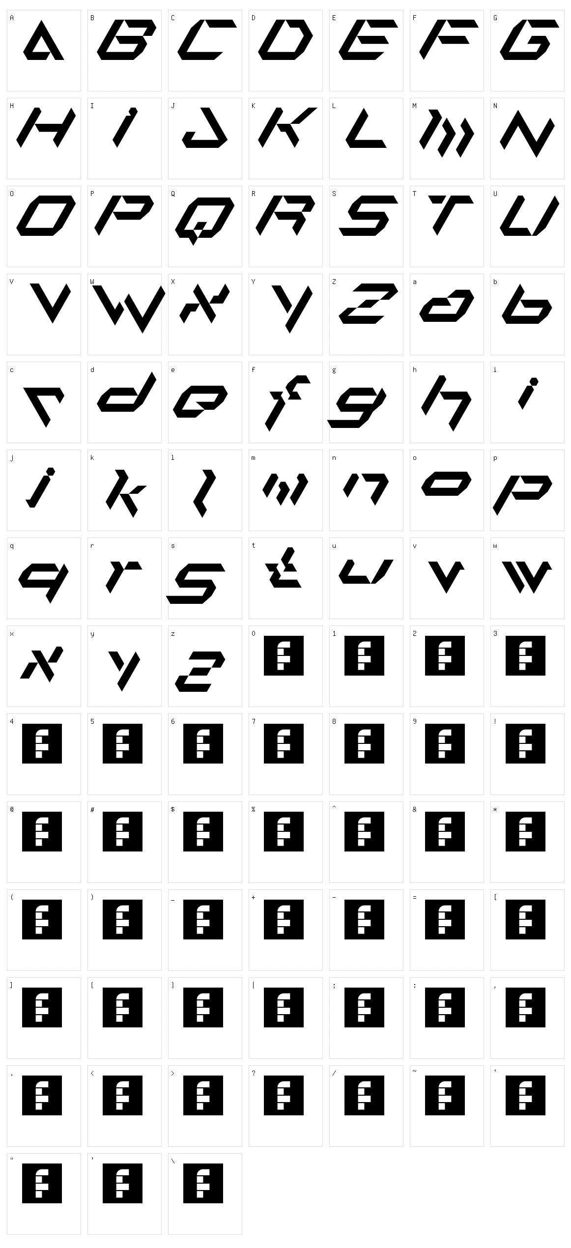 Alfamesh 001 Character Set