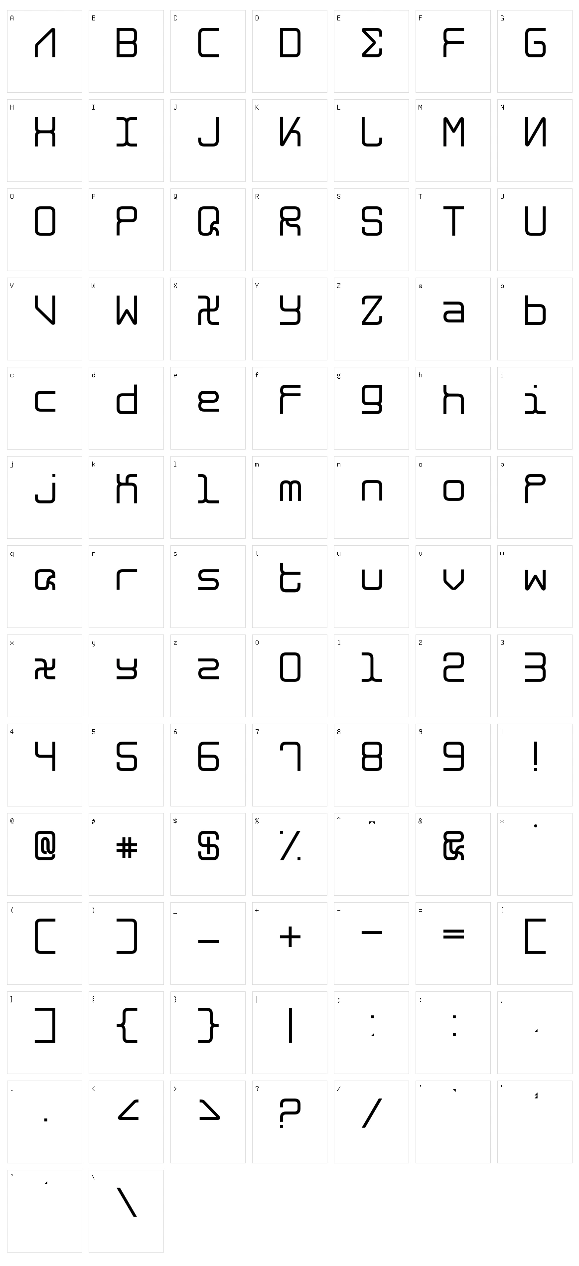 Alghorie Neue Character Set