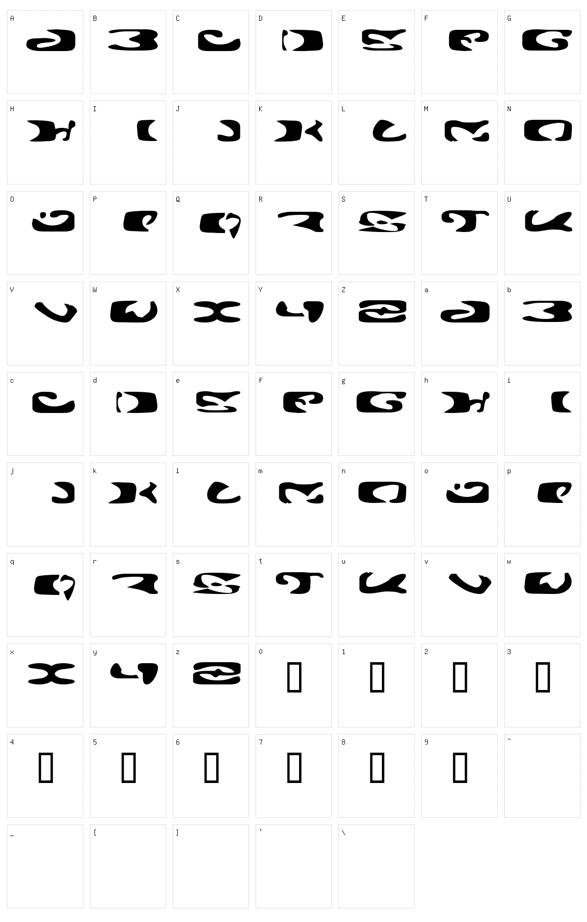 Alien Ghost 2 Character Set