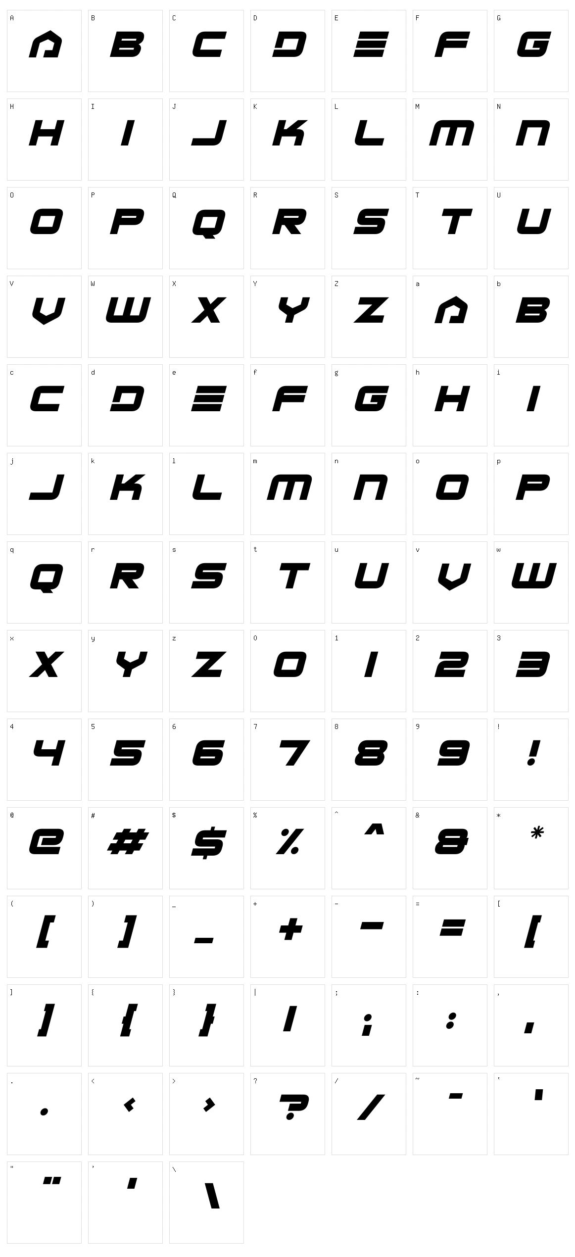 Alien Invader Character Set