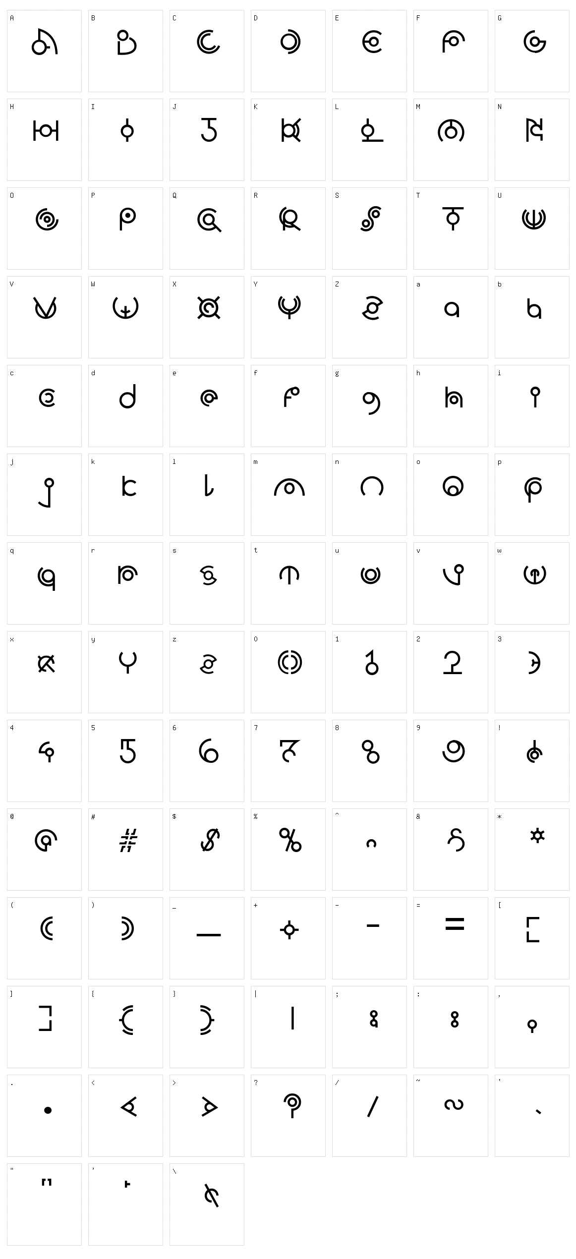 Alien Lines Character Set