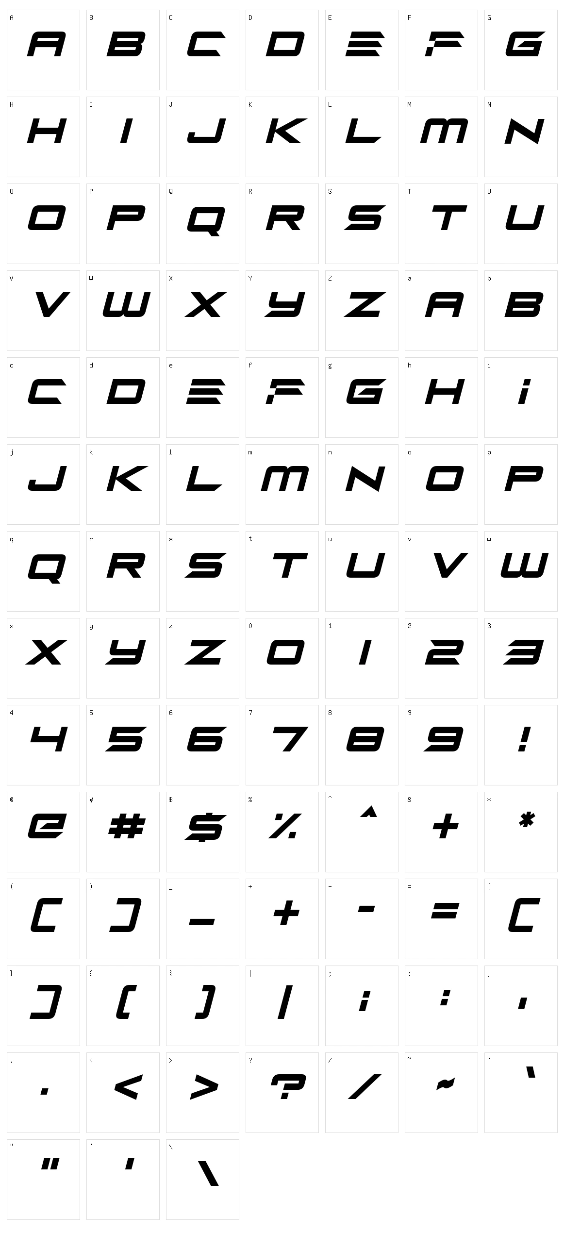 Alien Mine Character Set