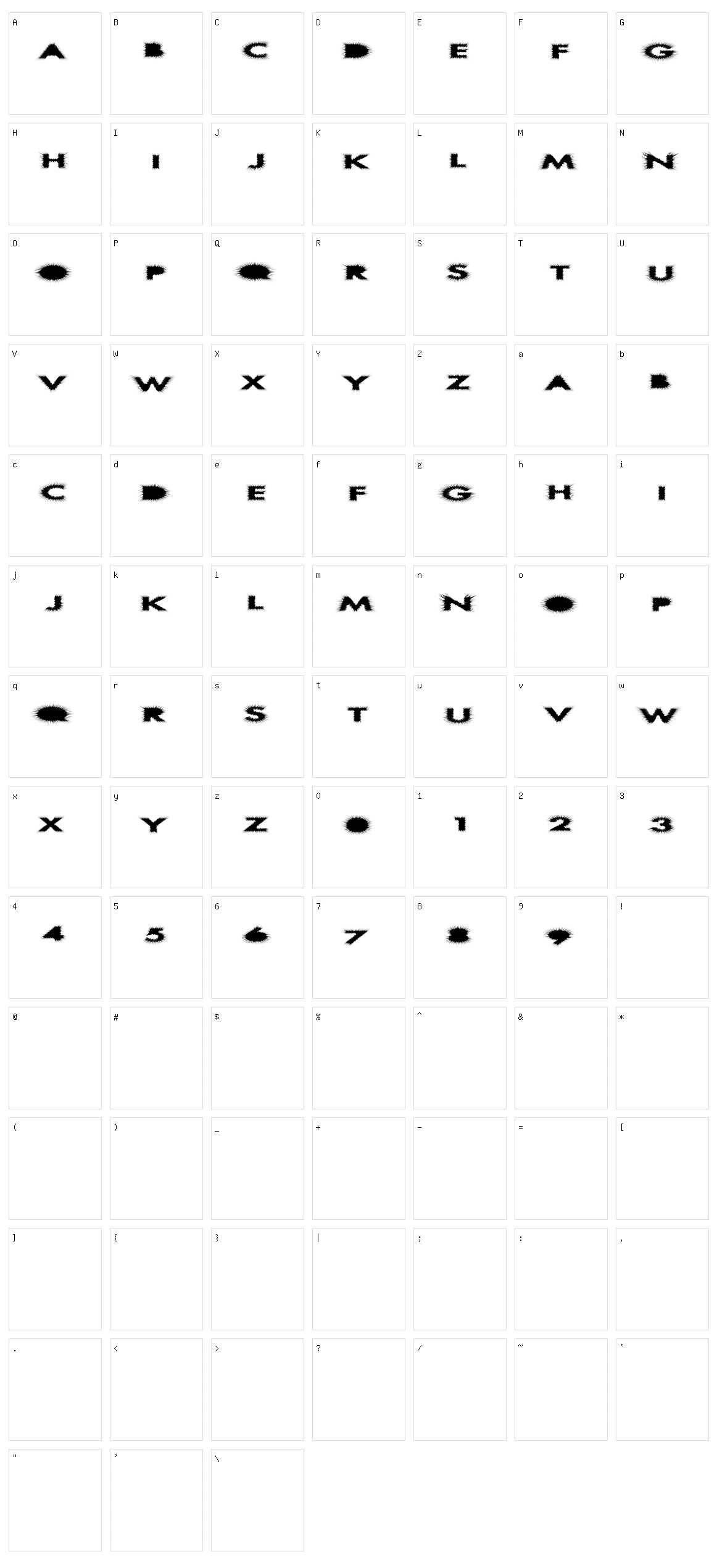 AlienFur Character Set