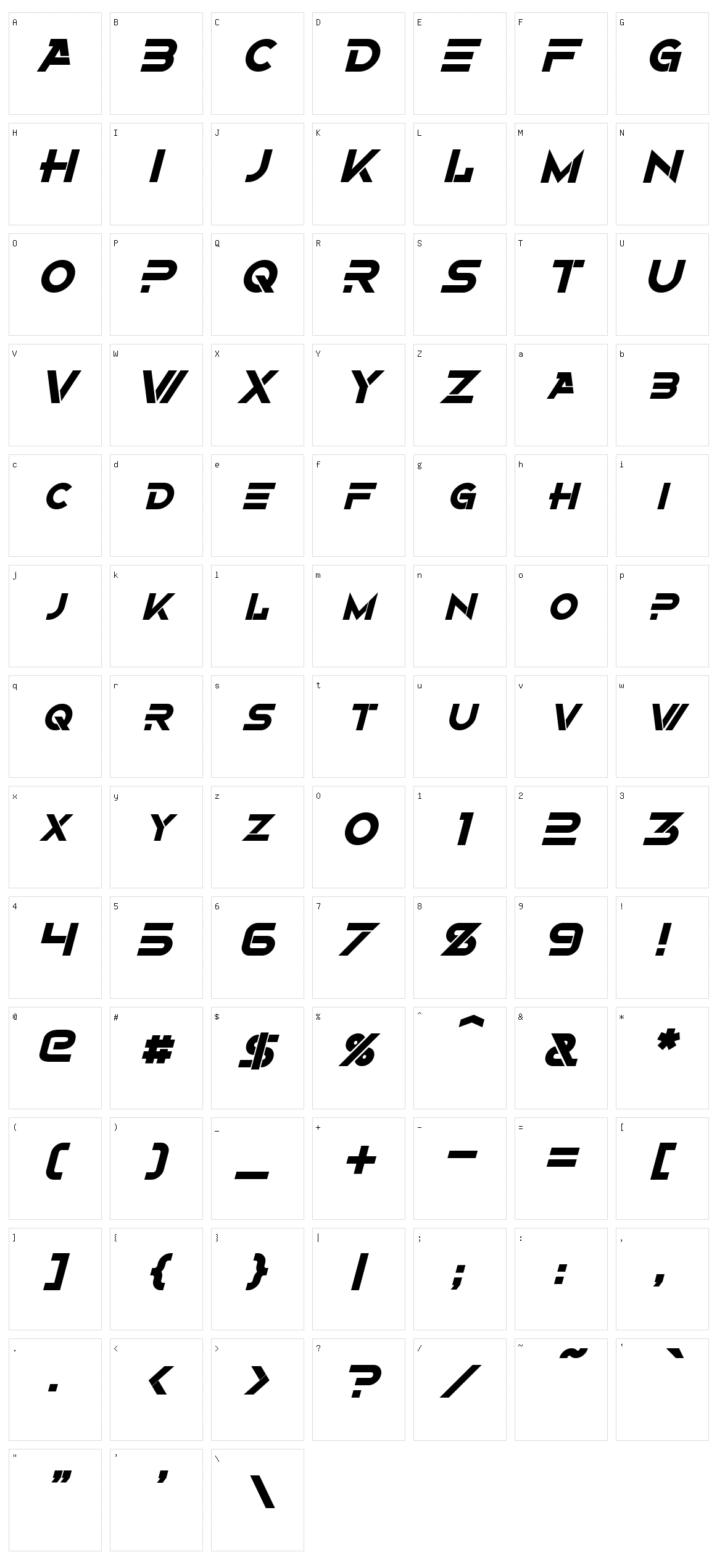 Alternity Character Set