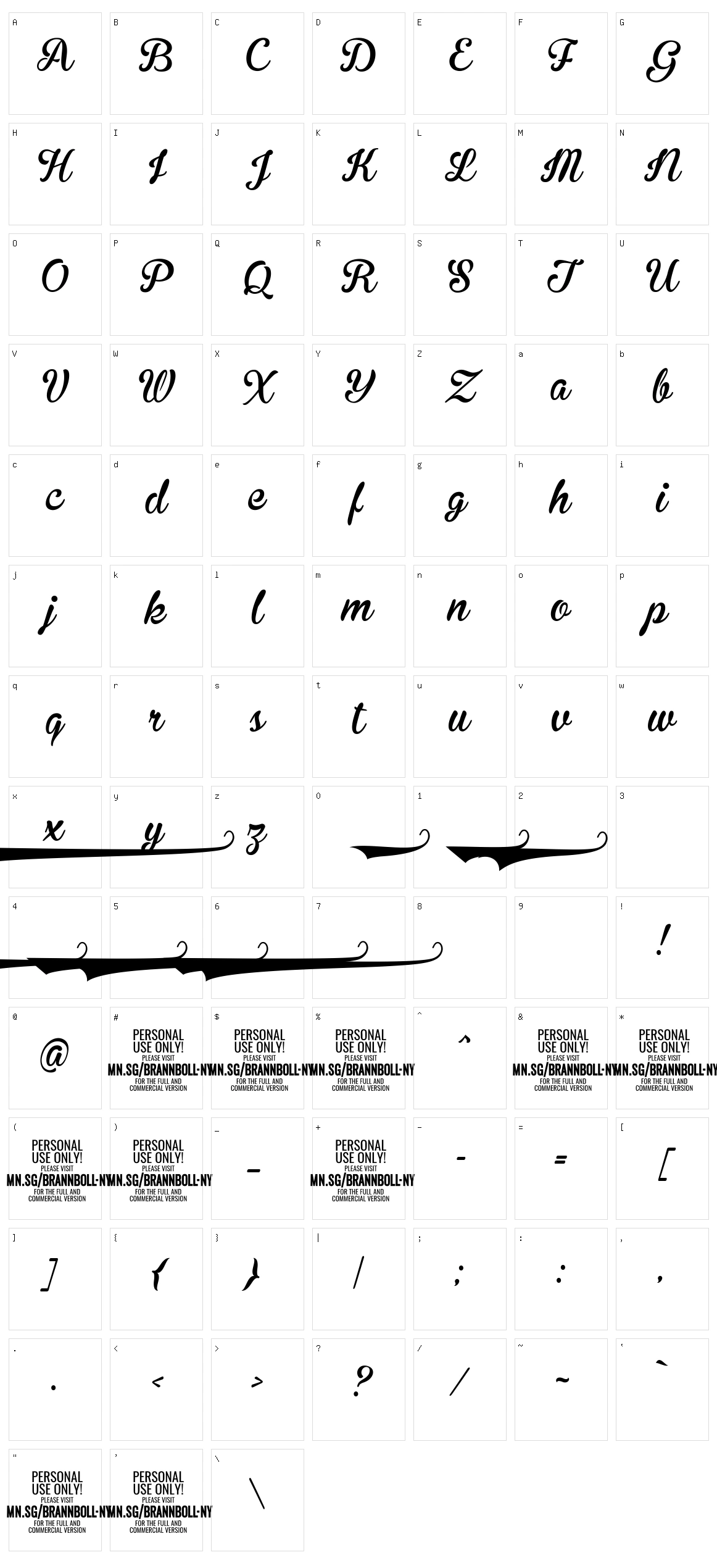 Brannboll Stencil Character Set
