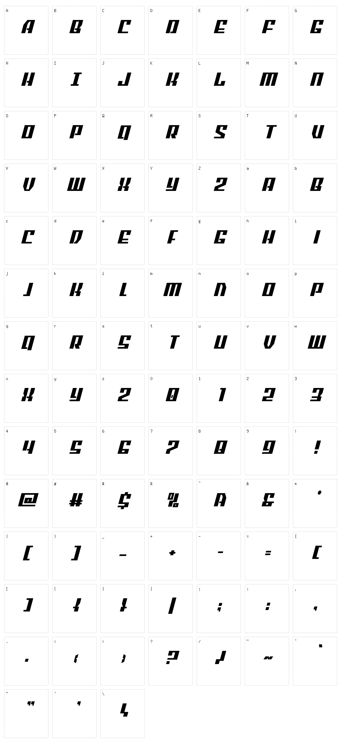 American Grain Character Set