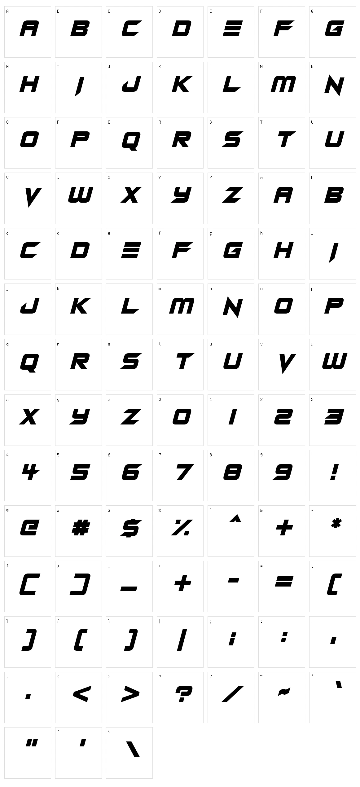 Android Assassin Character Set