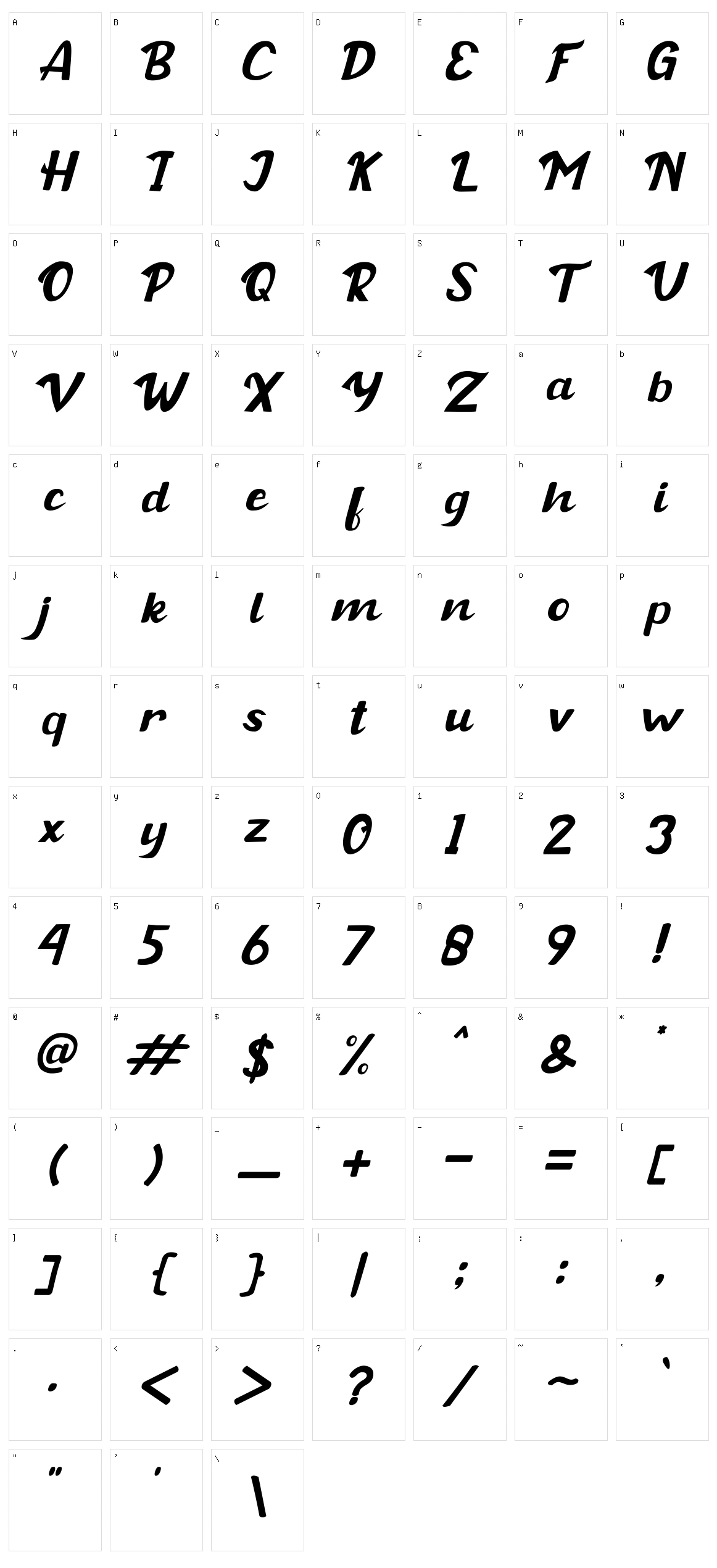 Buckey Character Set