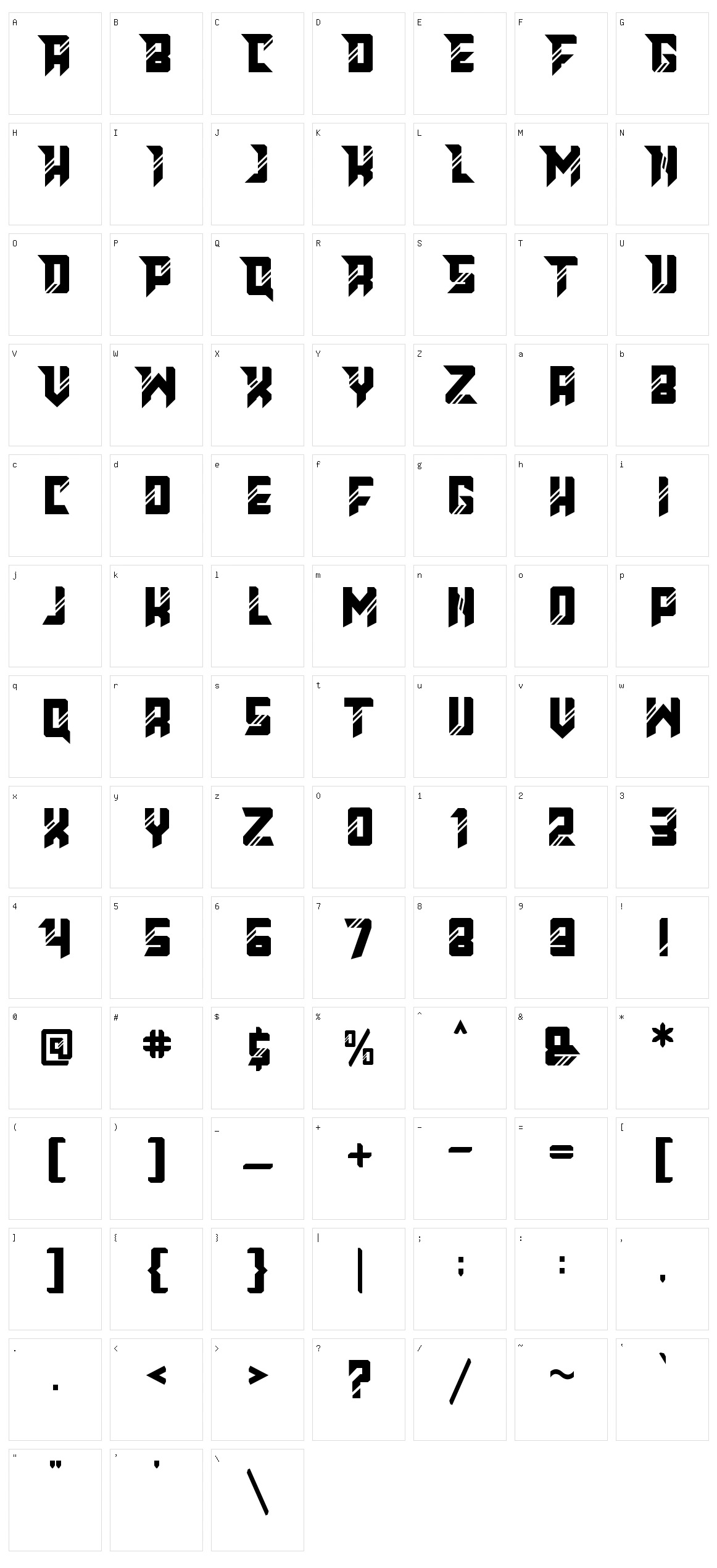 Anticode Character Set