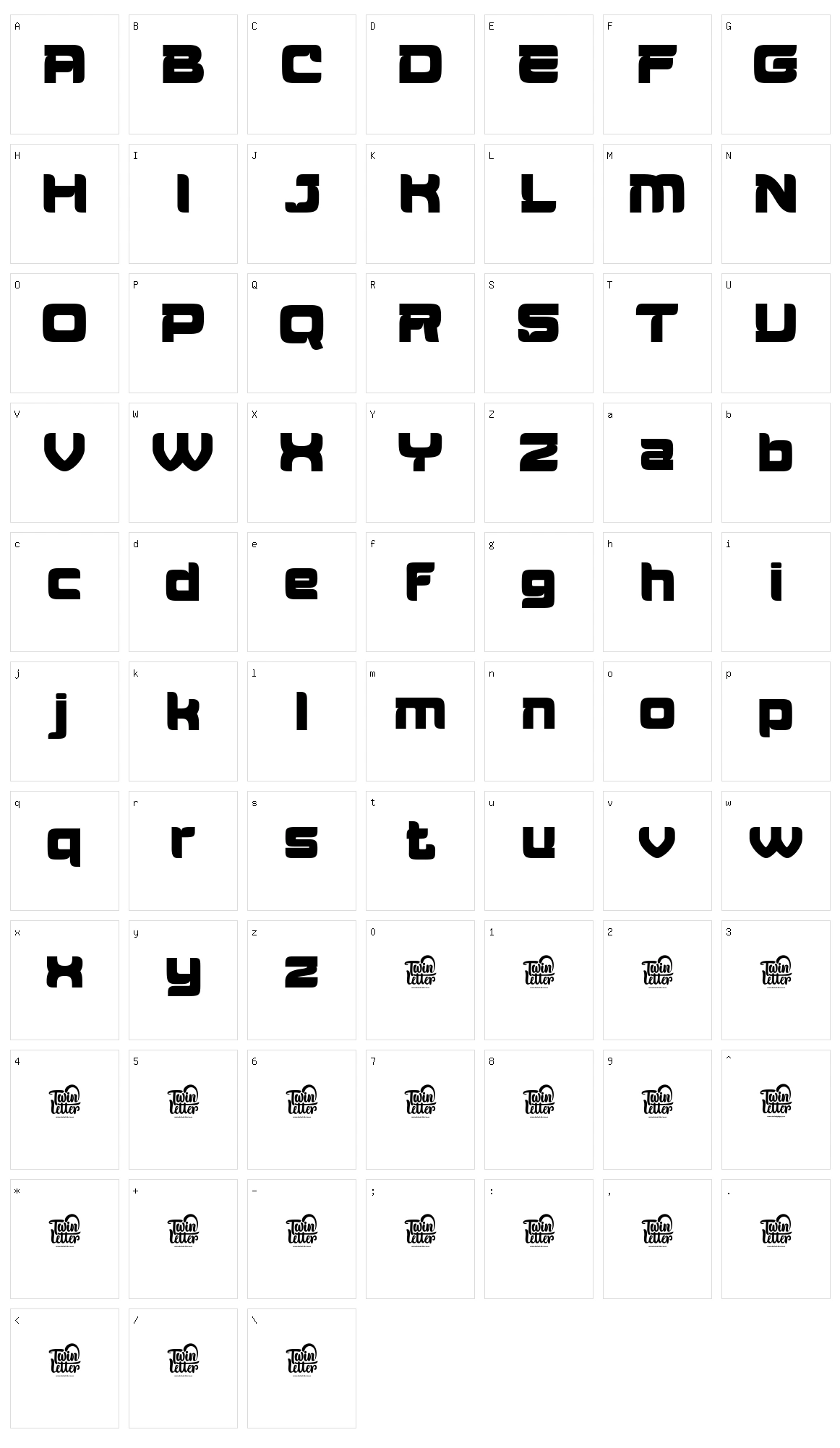 Aougtron Character Set